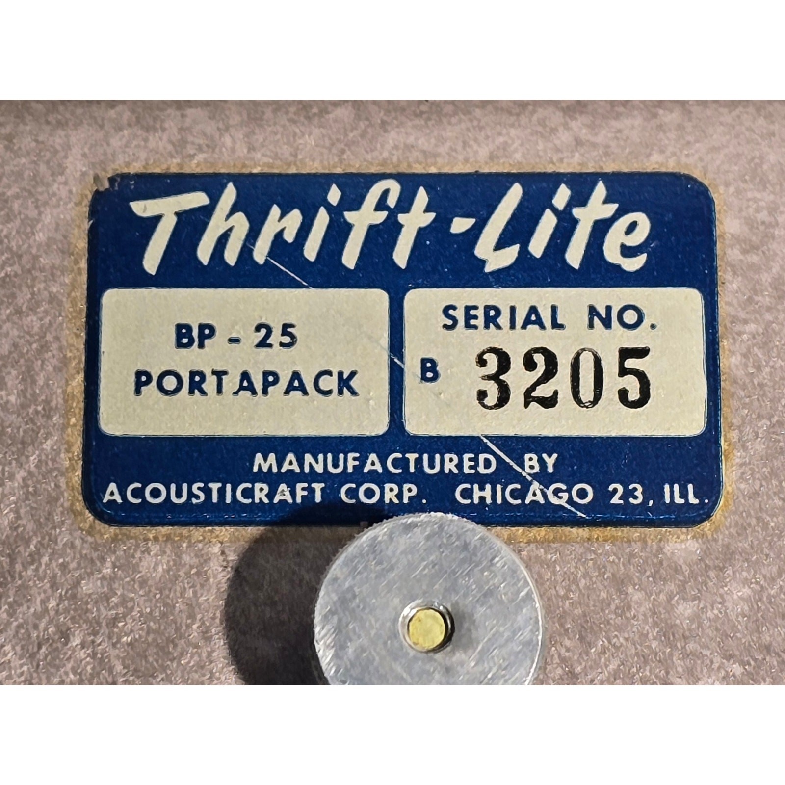 Thrift-Lite BP-25 Portapack Flash Unit Vintage Acousicraft Chicago