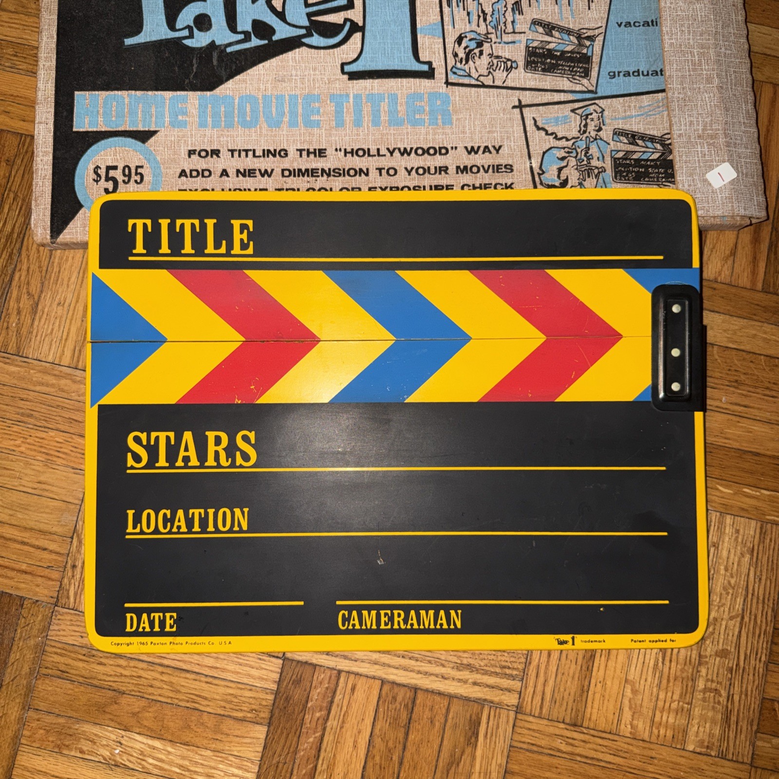 Vintage 1960s Paxton Photo Products Tricolor Take 1 Home Movie Titler in Box