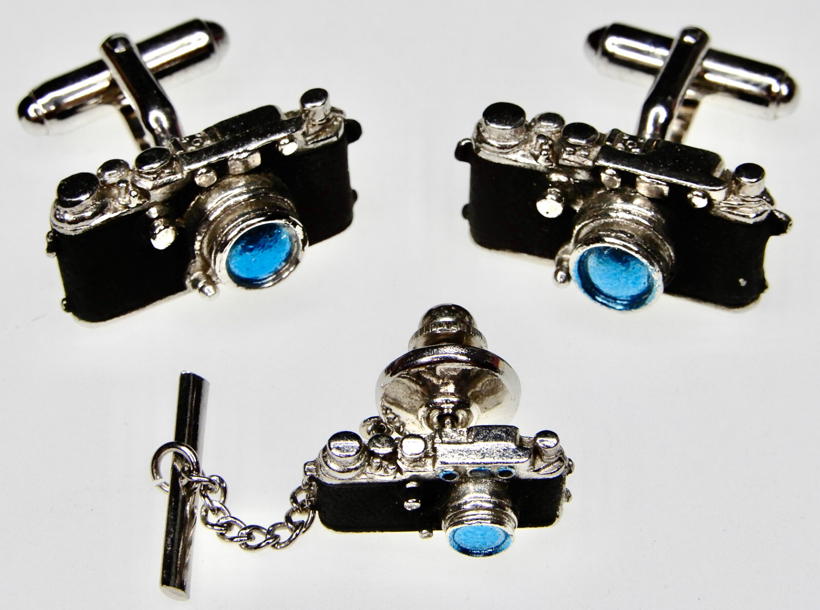 Leica Screw Mount Camera Cufflinks & Tie Clip Set ………. Minty