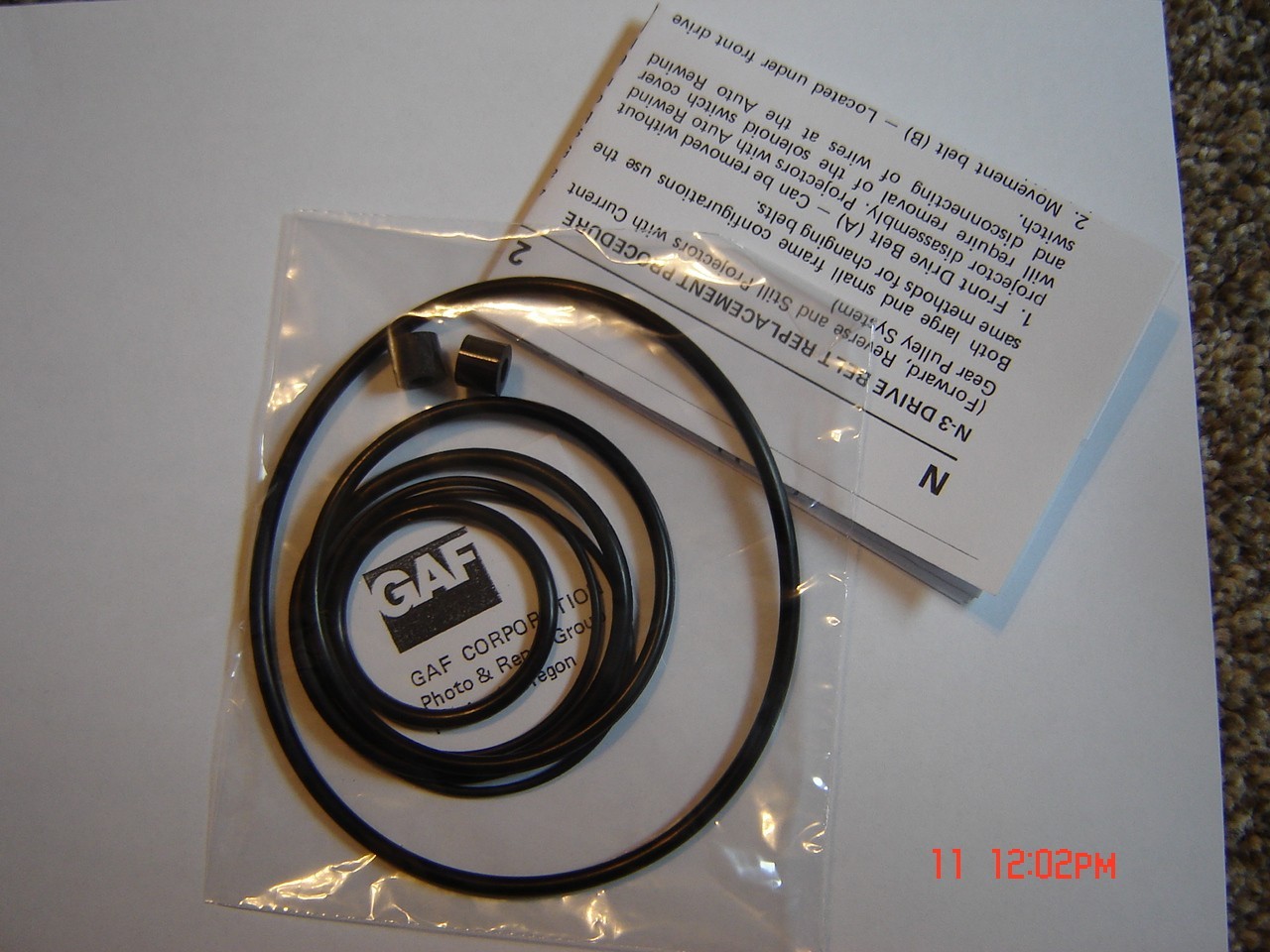 WARDS 809 Projector Belts,6 Belts,2 Tires Set. & Instructions,New