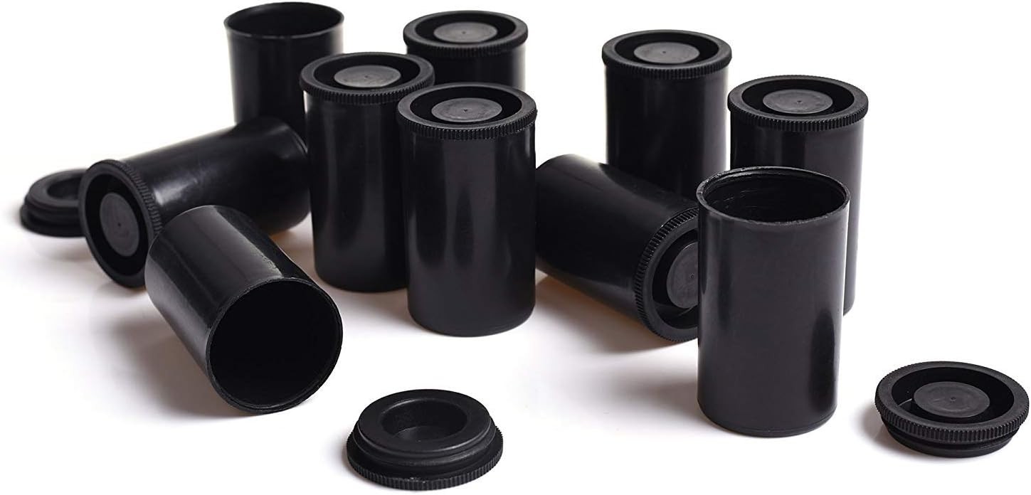 Film Canisters 35mm Empty 15 Pack Black Plastic Storage Container