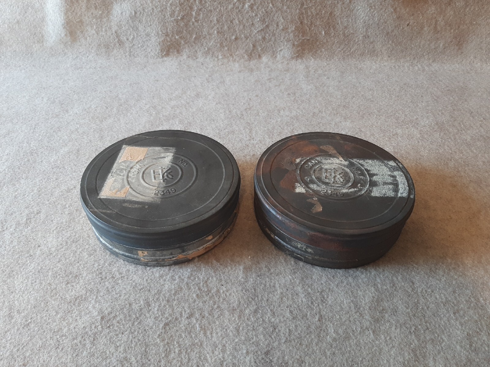 Vintage Eastman Kodak Company 35mm Home Movie Film Tin Cans empty Canisters 2349