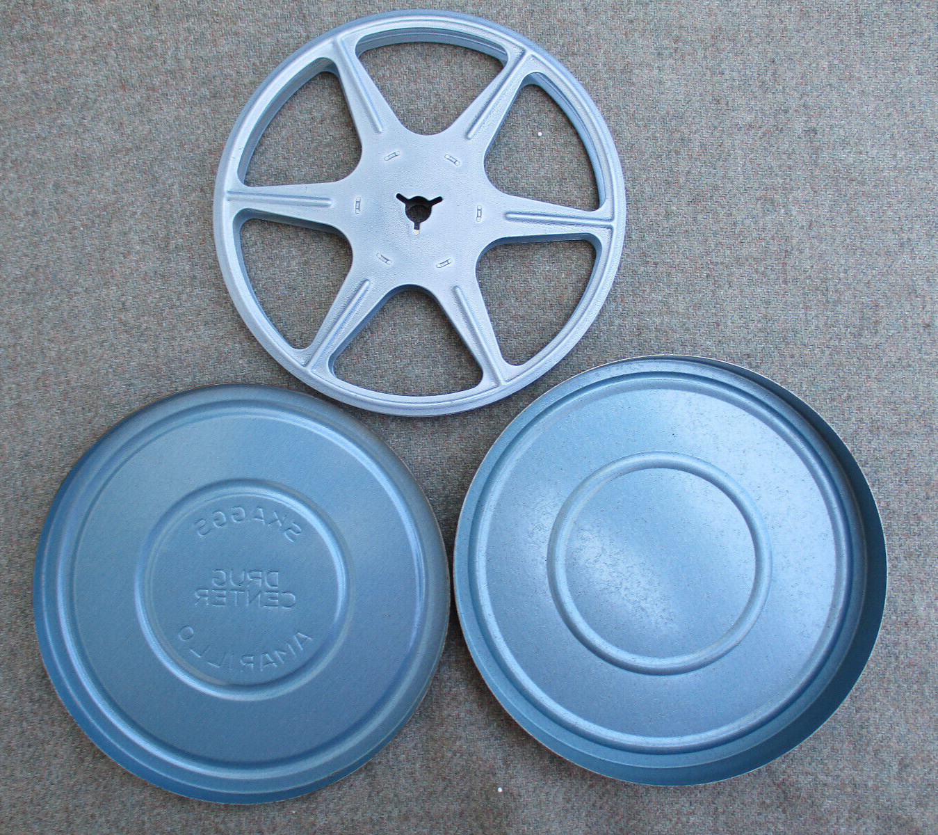 VINTAGE 1950s AMARILLO, TEXAS SKAGGS DRUG CENTER STORE FILM CAN with EMPTY REEL