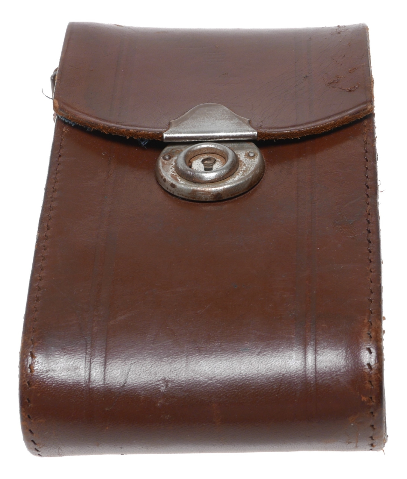 folding bellows camera vintage film antique leather case tan used