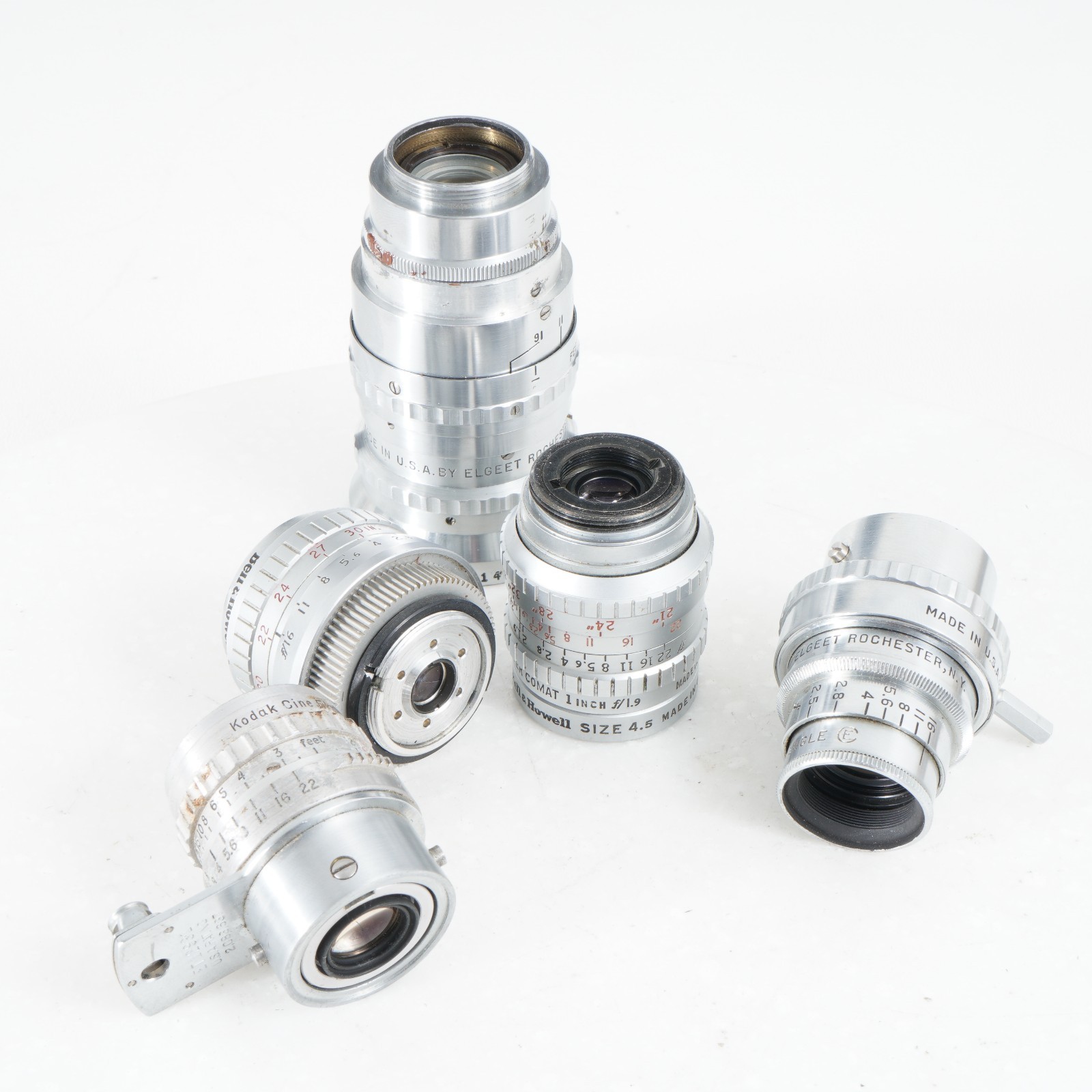 – LOT OF 5 CINE LENSES FOR MOVIE CAMERAS FOR PARTS/AS-IS/#4