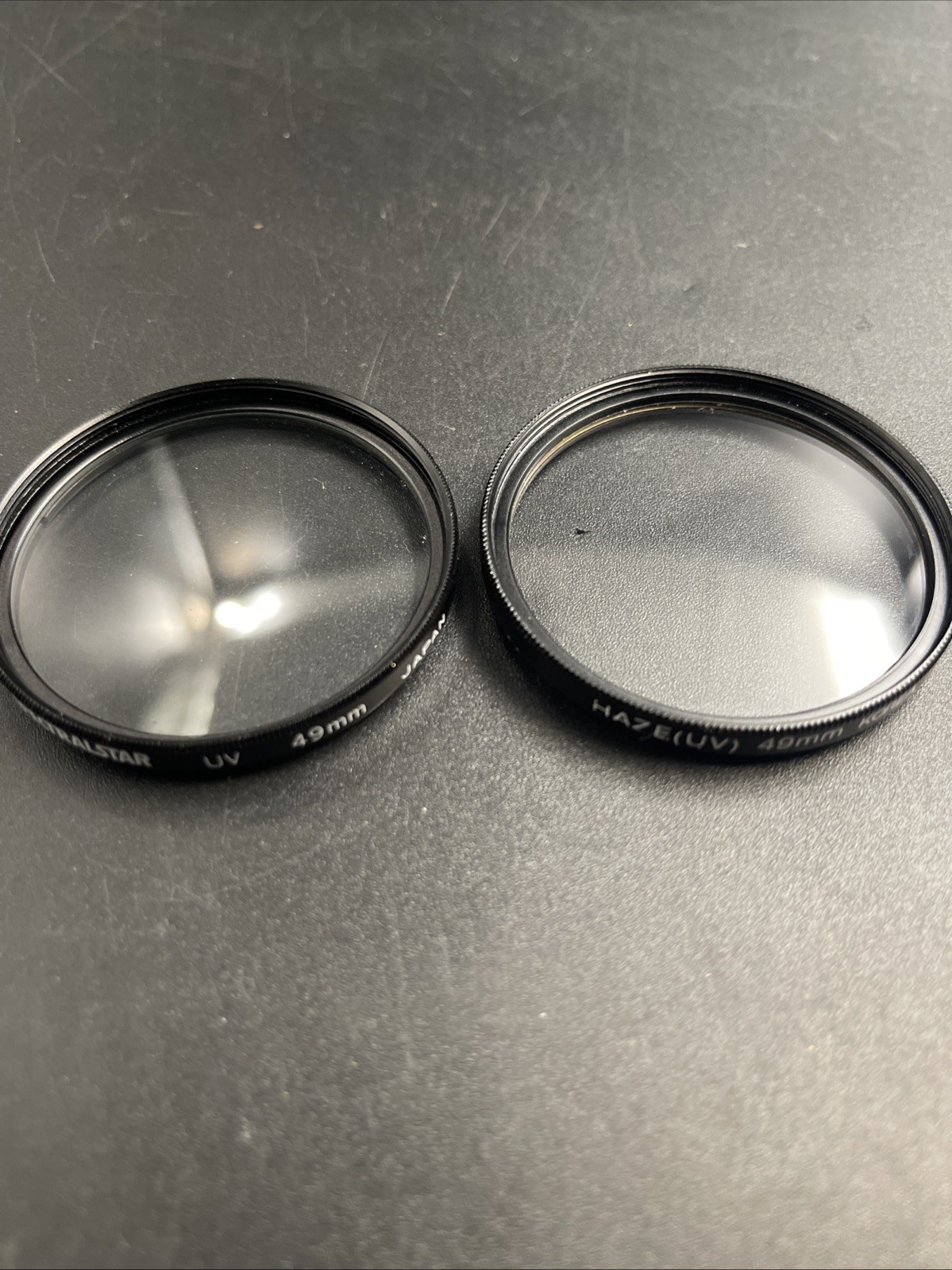 2 VINTAGE 49MM UV SCREW-ON LENS FILTERS – SPECTRALSTAR (JAPAN) & HAZE (KOREA)