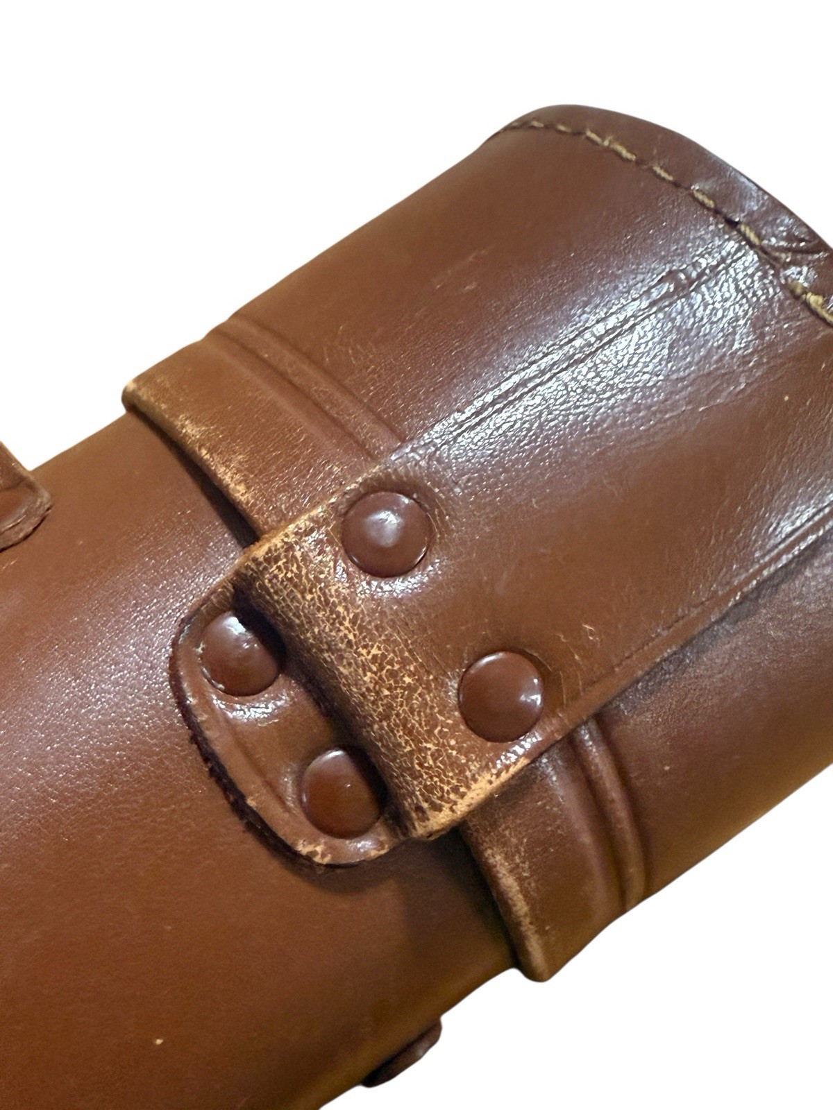Canon Original Leather Lens Case 35mm F:19 Vtg 5.75” Brown Snap