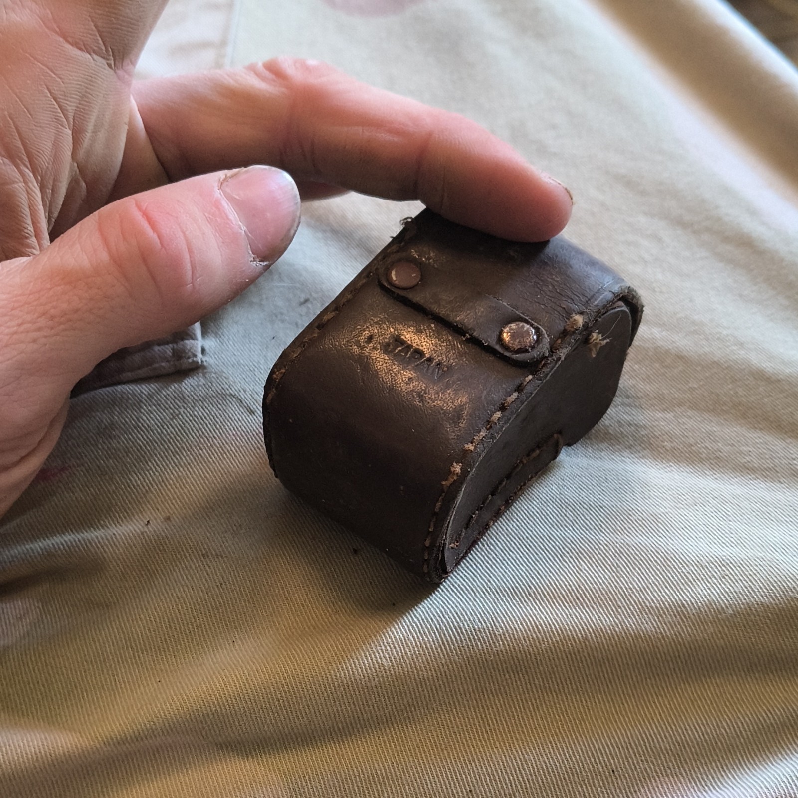 Vintage Leica Leather Camera Case Pouch w/ Snap Closure, Brown