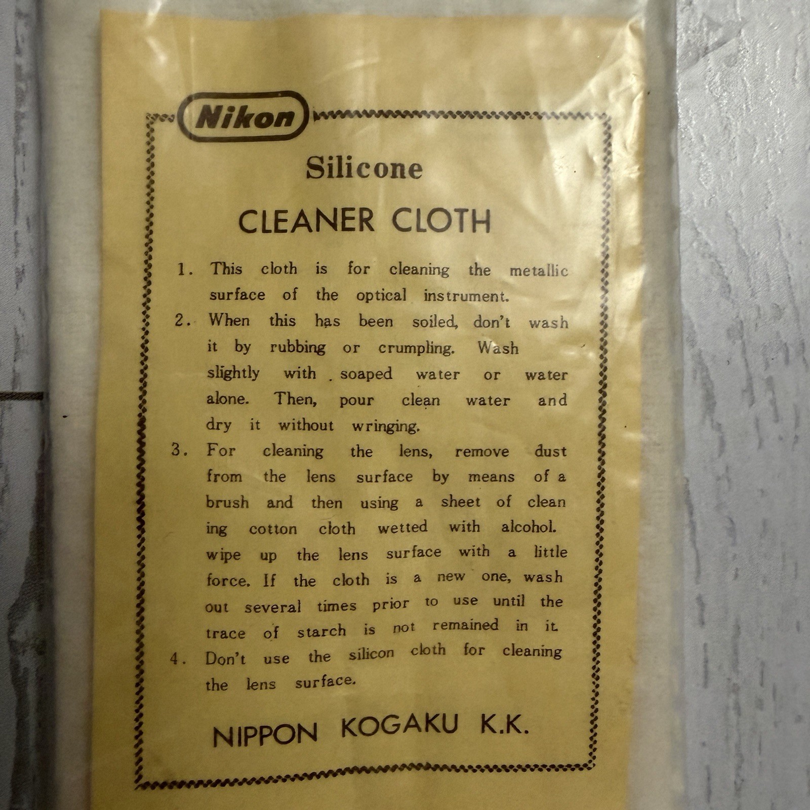 Vintage Camera Lens Cleaner Cloth Nikon Original Silicone 1970s New Japan