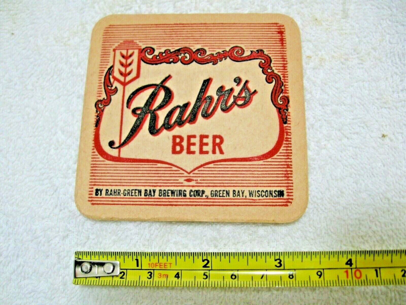 Collectible RAHR’S BEER of GREEN BAY BREWING CORP in Green Bay,Wisconsin-Coaster