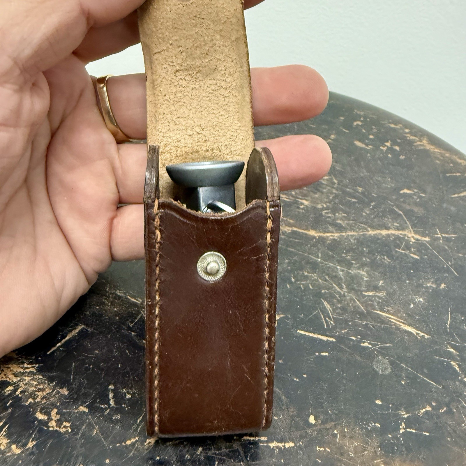 Vintage 1960s Leitz Leica WINTU Right Angle Finder VIewfinder W Leather Case