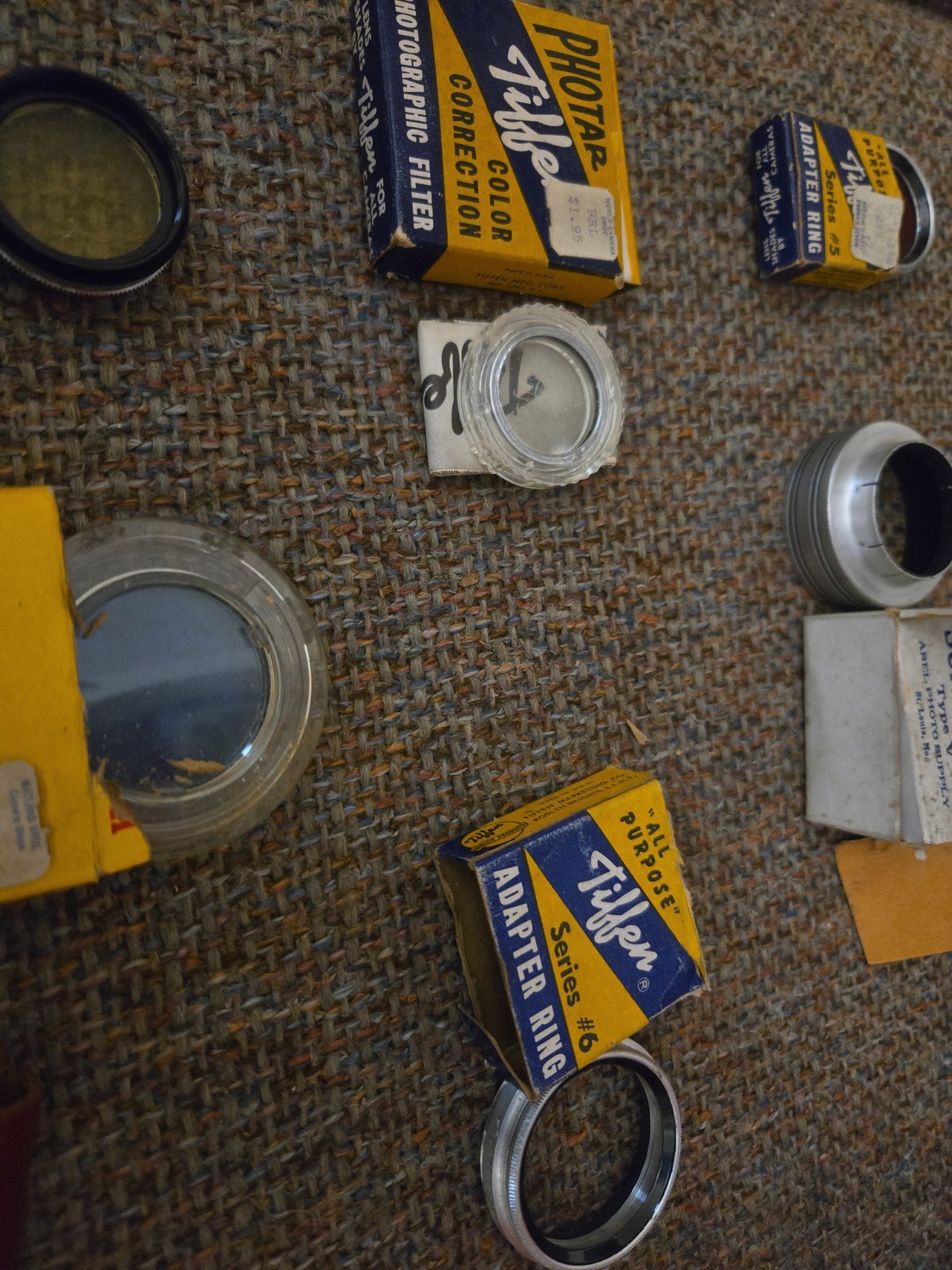 Vintage Assortment Kodak Lens Hoods Filters Adapter Rings & Film -CAMERA STUFF