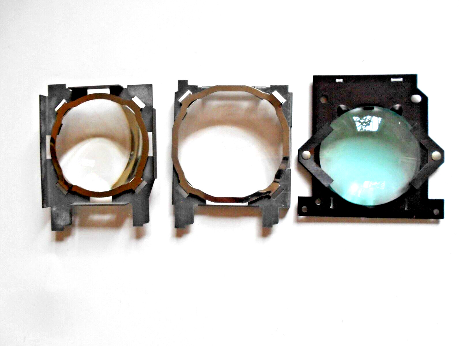 3-Vintage Kodak Projector Condenser Lens in Metal Holders