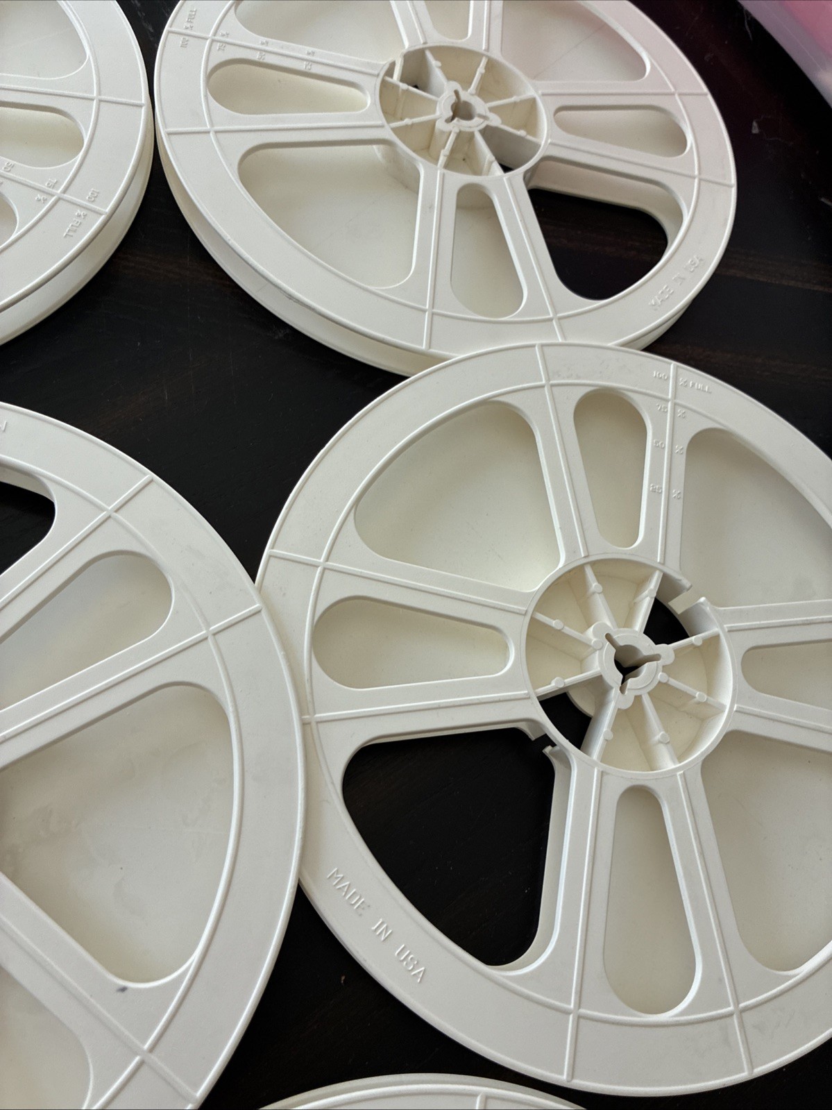 Lot of 5 – Movie reels & cases 7″ inch in diameter Urbanski Film Storage