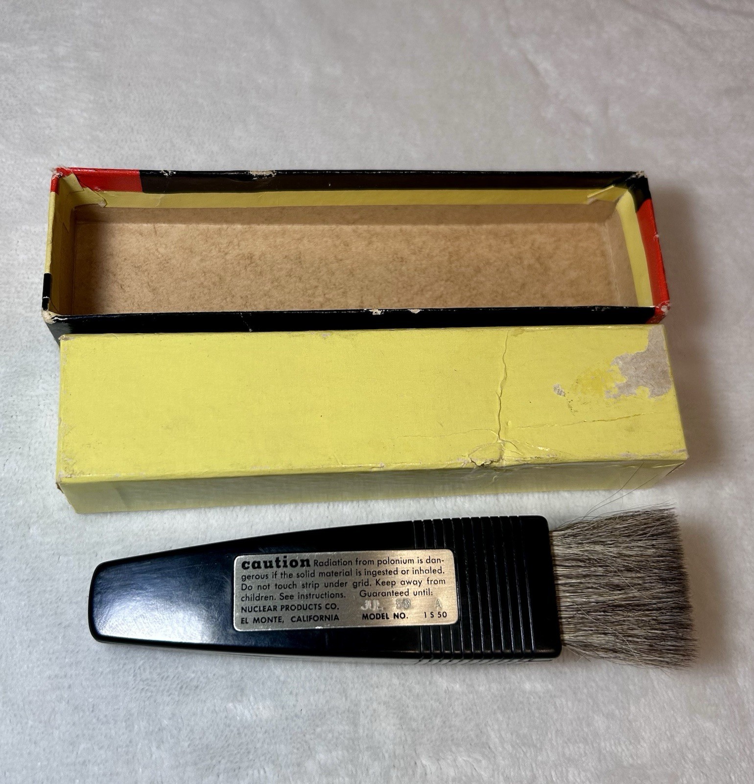 Staticmaster Anti-Static Brush w/ Box & Certificate, Nuclear Products Co.
