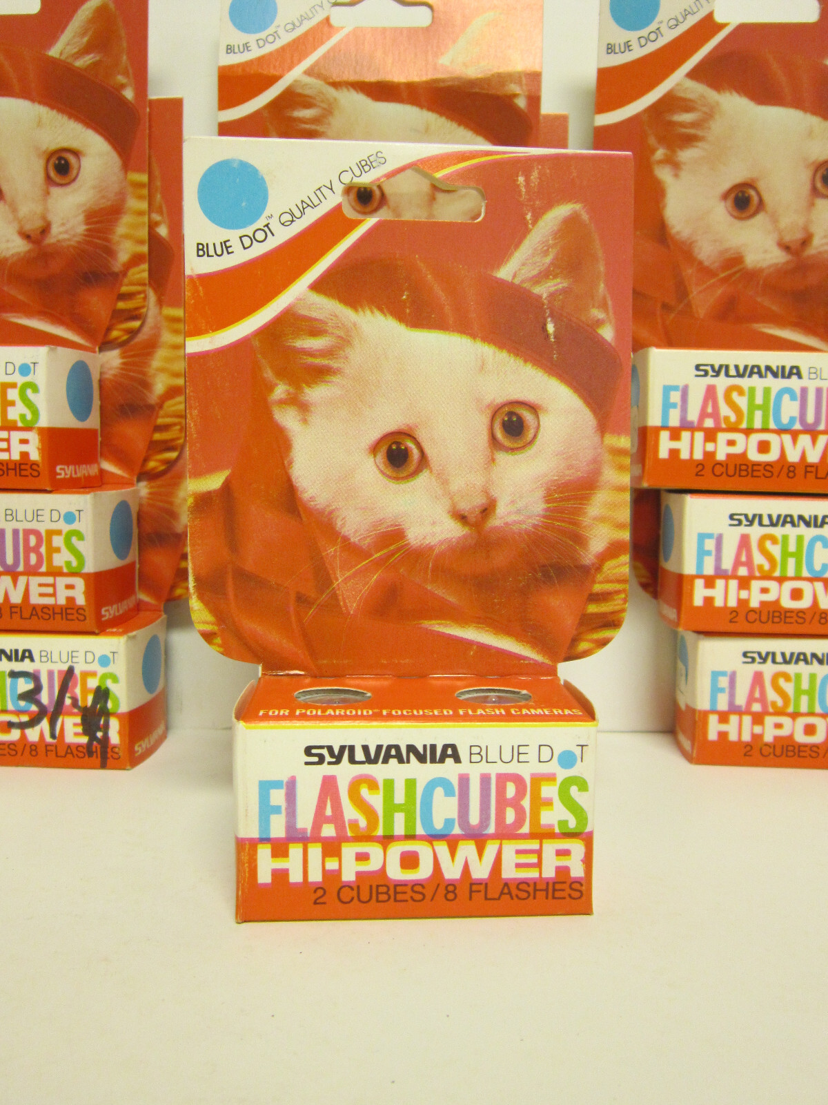 Vintage Lot of 10 boxes Sylvania Blue Dot Flash Cubes Hi-Power Polaroid Cameras