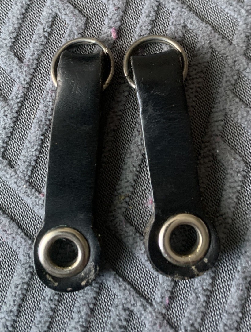 Vintage Pair Of Leather Camera Strap Lugs