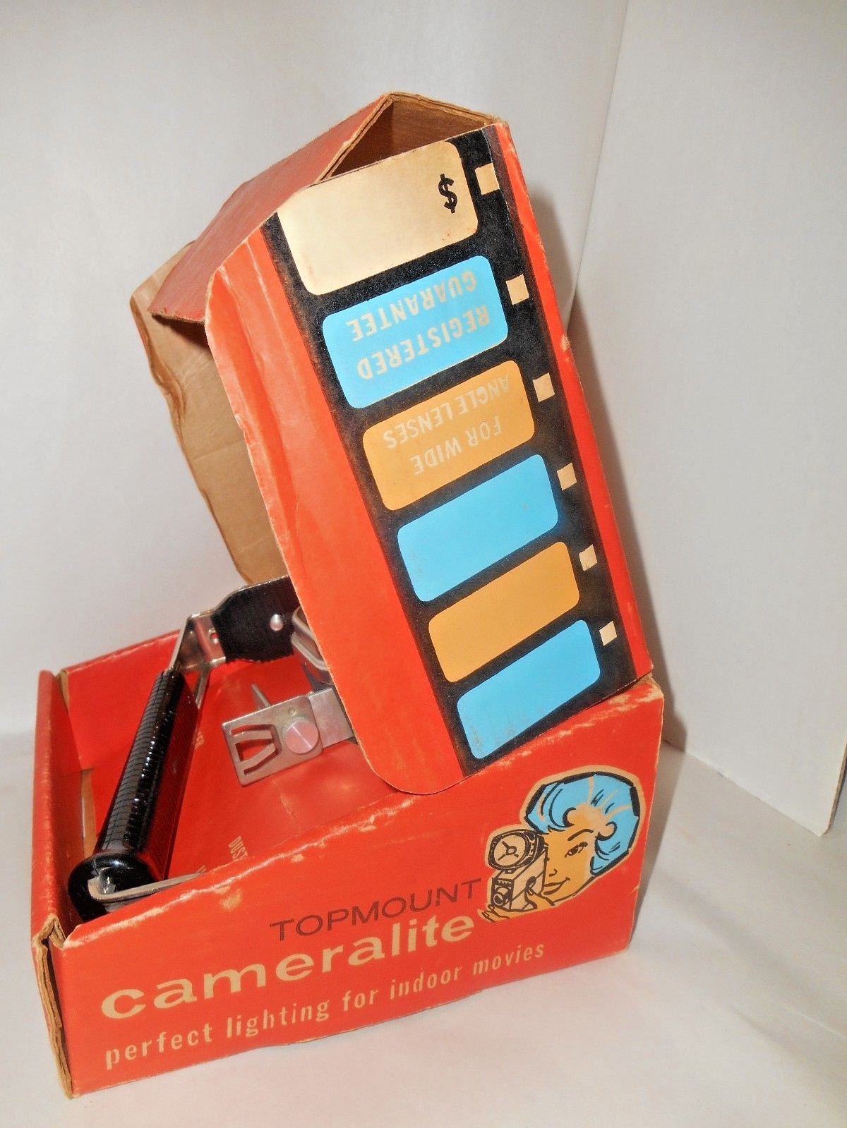 Camerlite Top Mount for Super 8 Cameras in Original Box / Papers VTG GE Acme