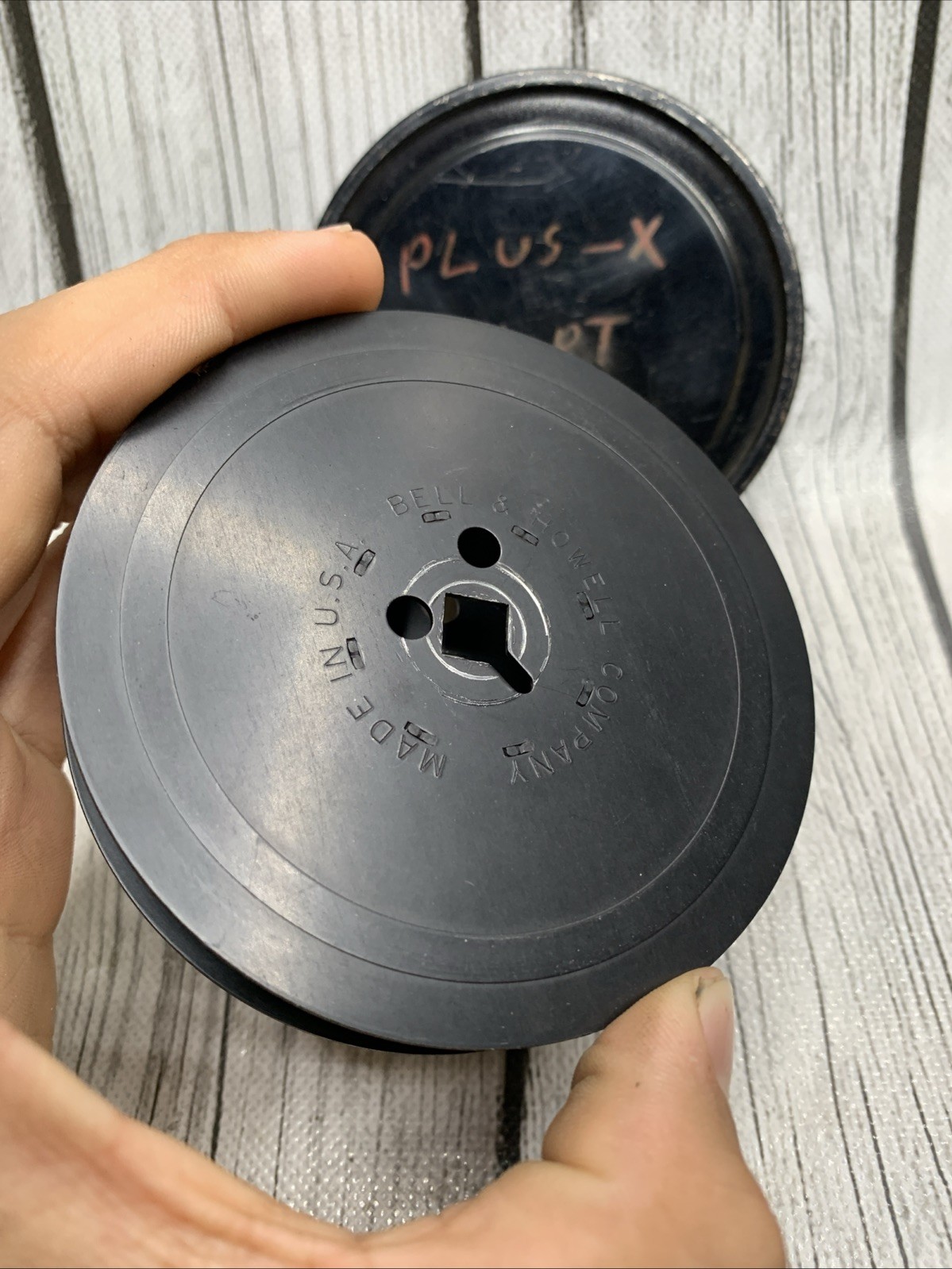 Vintage Bell & Howell Film Spool USA Black W/Case