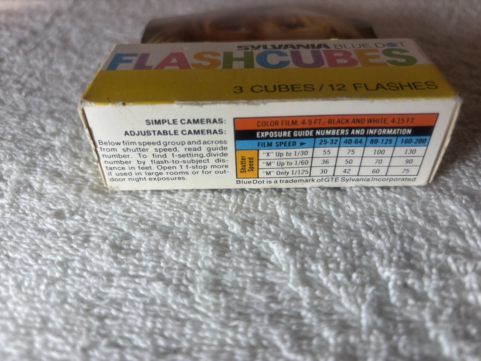 Sylvania Blue Dot Photo Flash Bulbs 3 Pack 12 Flashes Brand New In Box
