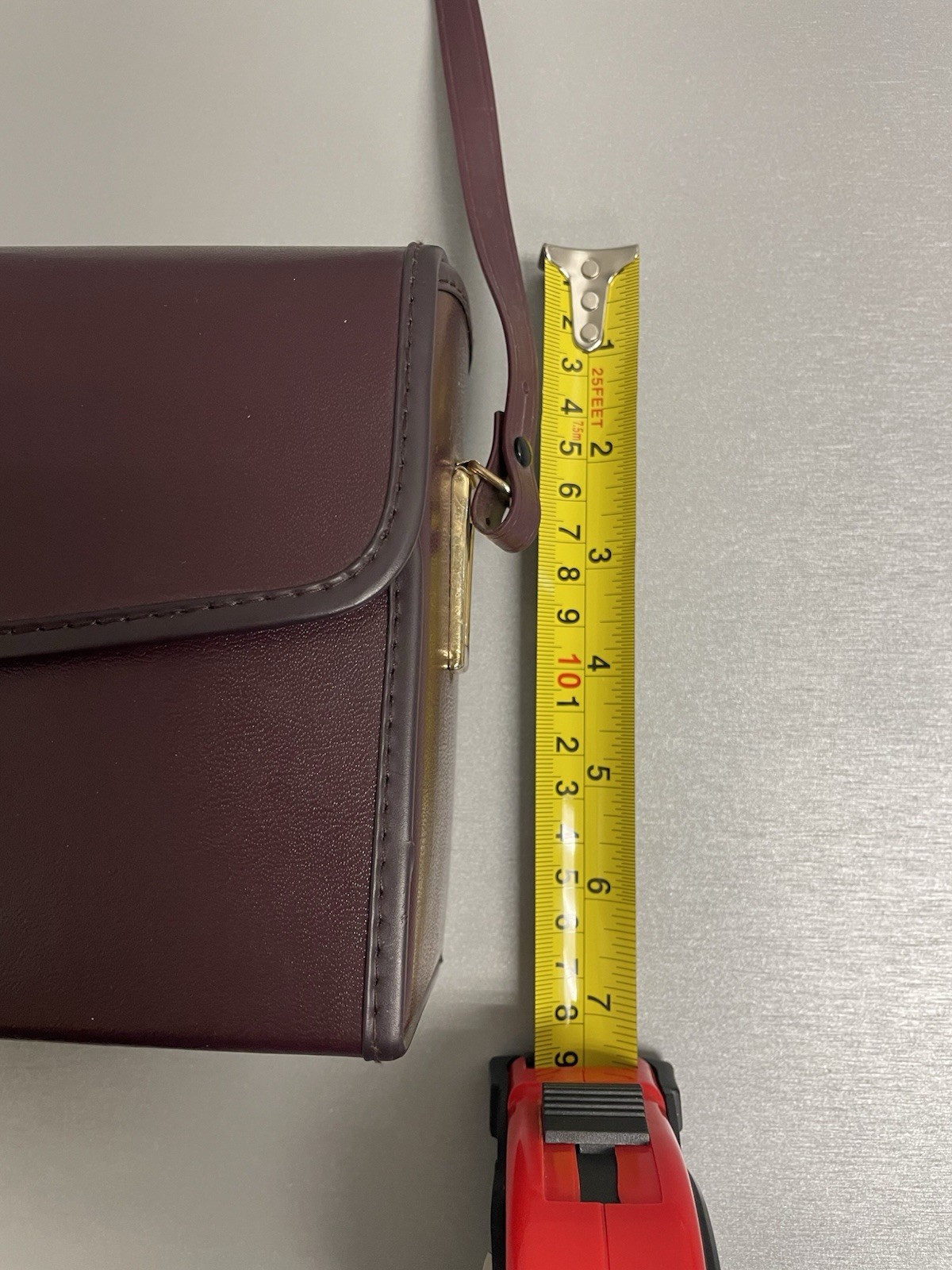 Vintage Sears Binocular Case Hard Shell Burgundy Leatherette Made In Japan Rare