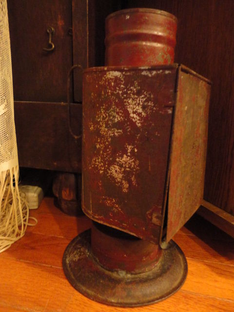 Dark Room Photographic Lantern Ruby Glass Protective Door Oil Lamp Antique