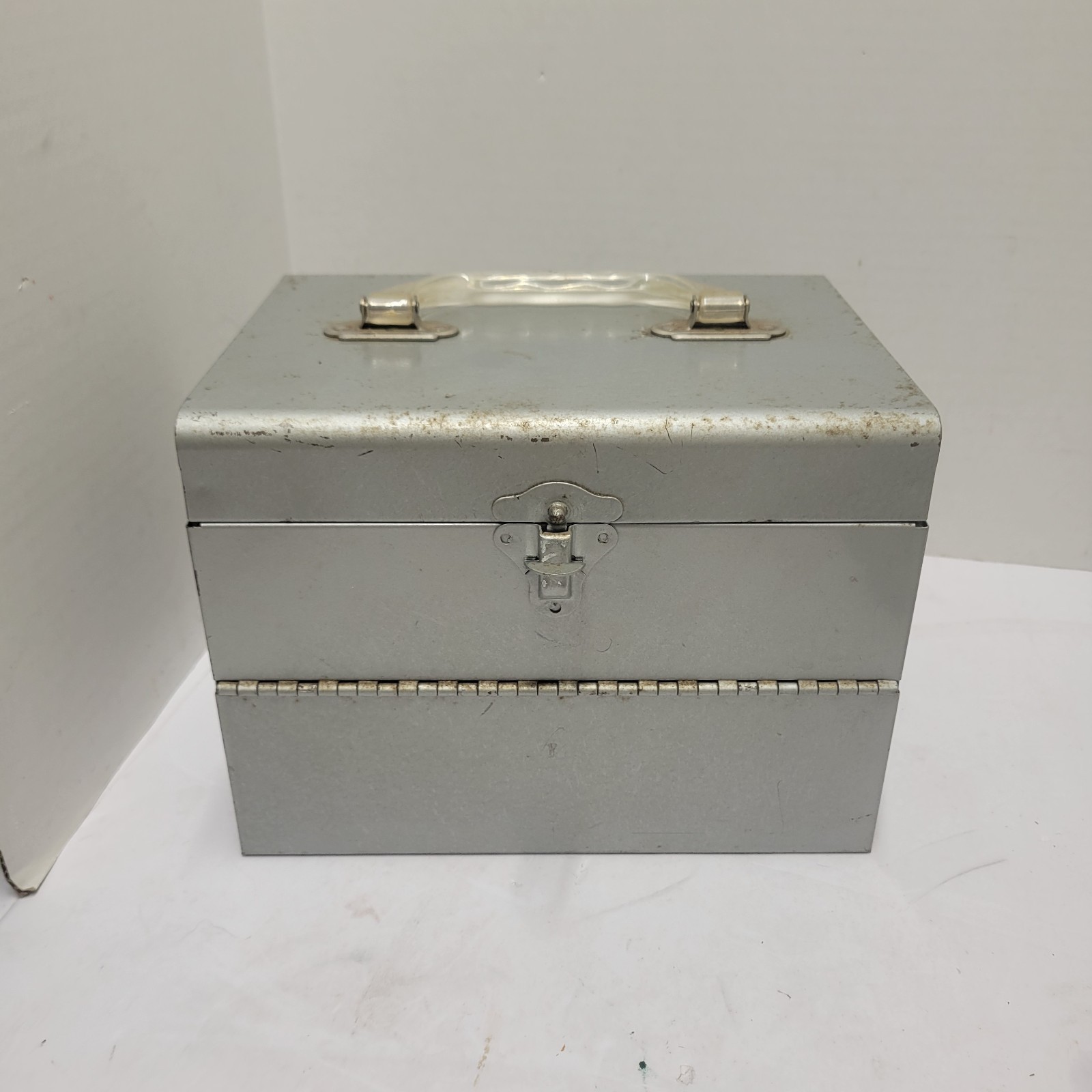 Vtg Metal Film Case Filled With Reels, Kodak Cement Filmo Projector Oil, Tin