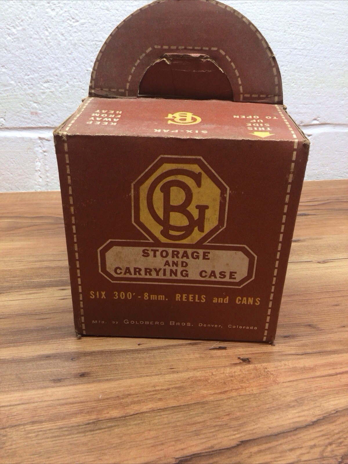 Goldberg 8mm 200ft Brown Metal 5″ Film Reel & Canister 6pc w Storage Carry Case
