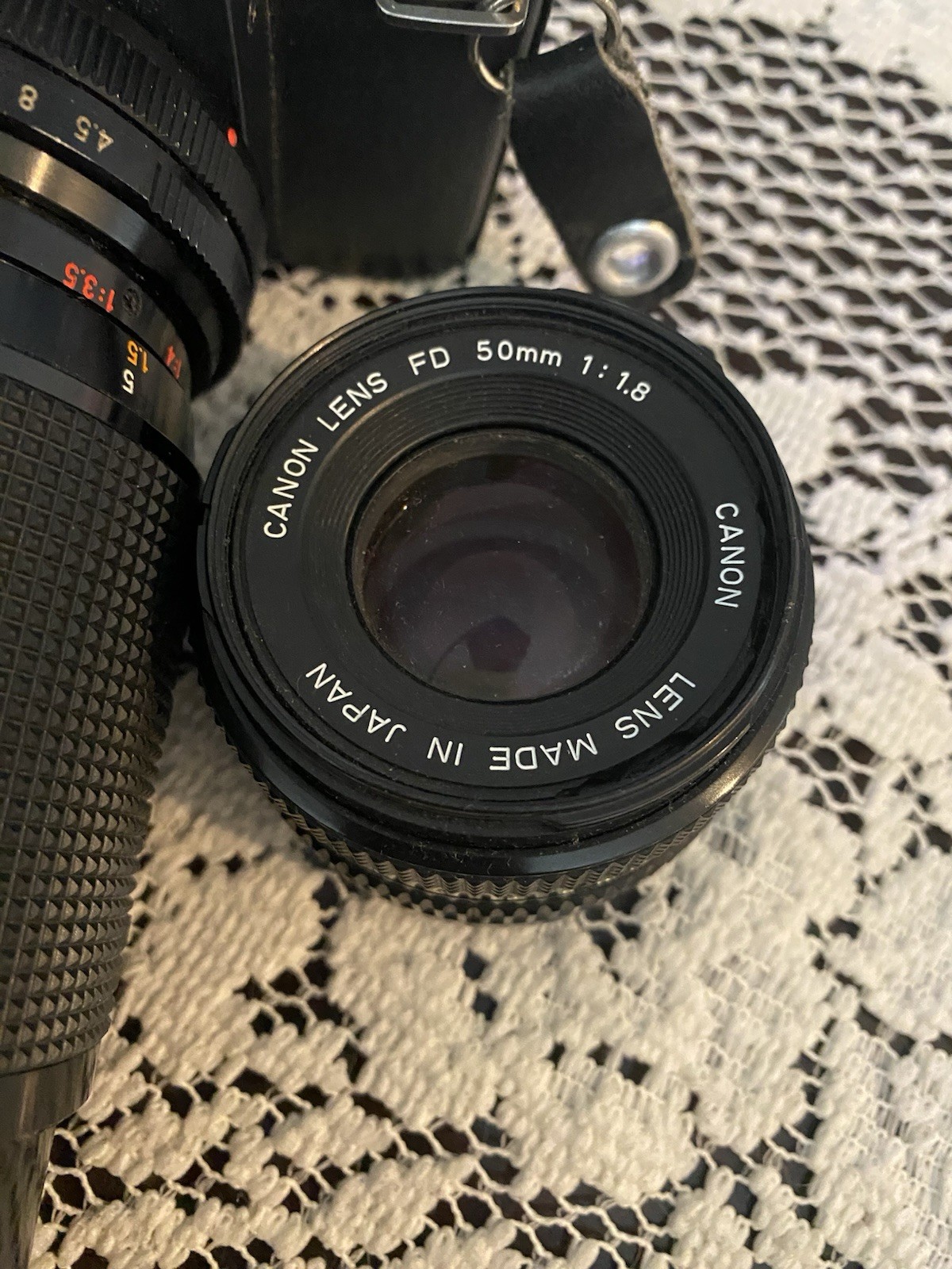 Canon T50 Camera and Strap Auto Film Transport 50mm Lens Untested ZA5