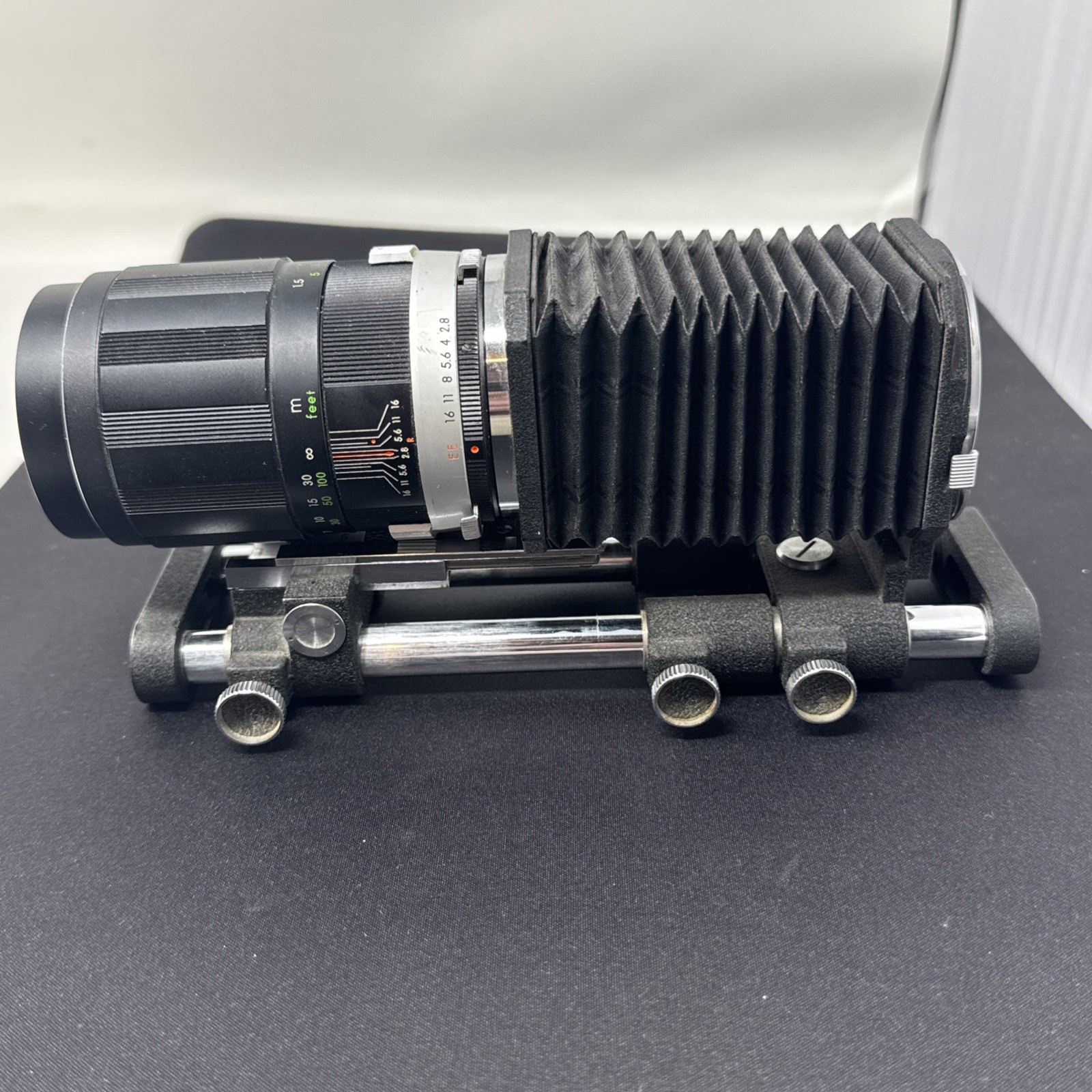Focabell Miranda SLR System Bellows 633770 w 135mm f/ 1:2.8 Camera Lens CLEAN 📷