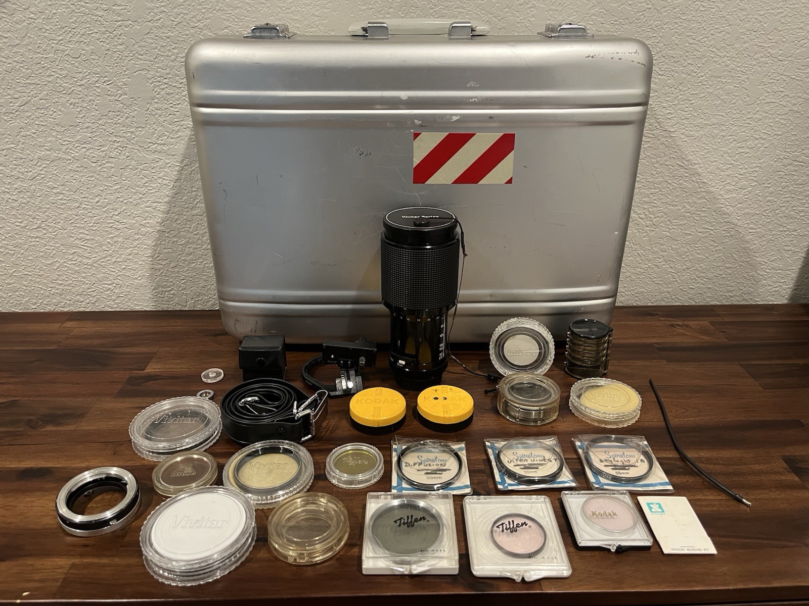 Vintage Photography Lot Vivitar Series 1 Macro Lens Tiffen Kodak Filters Case