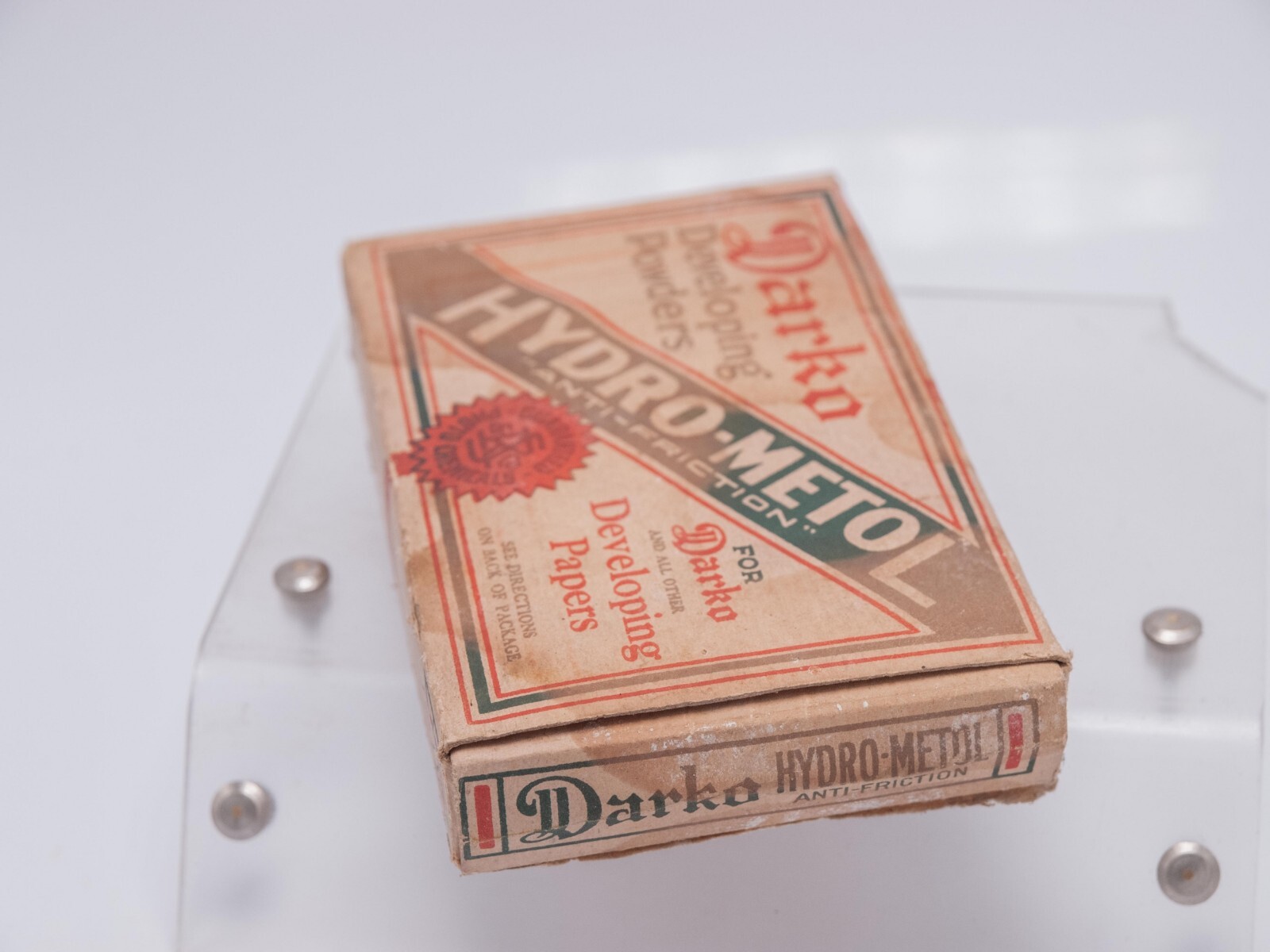 Antique – Sears Robuck Darko Hydro-Metol Film Developing Powder Box w/ 5 Tubes