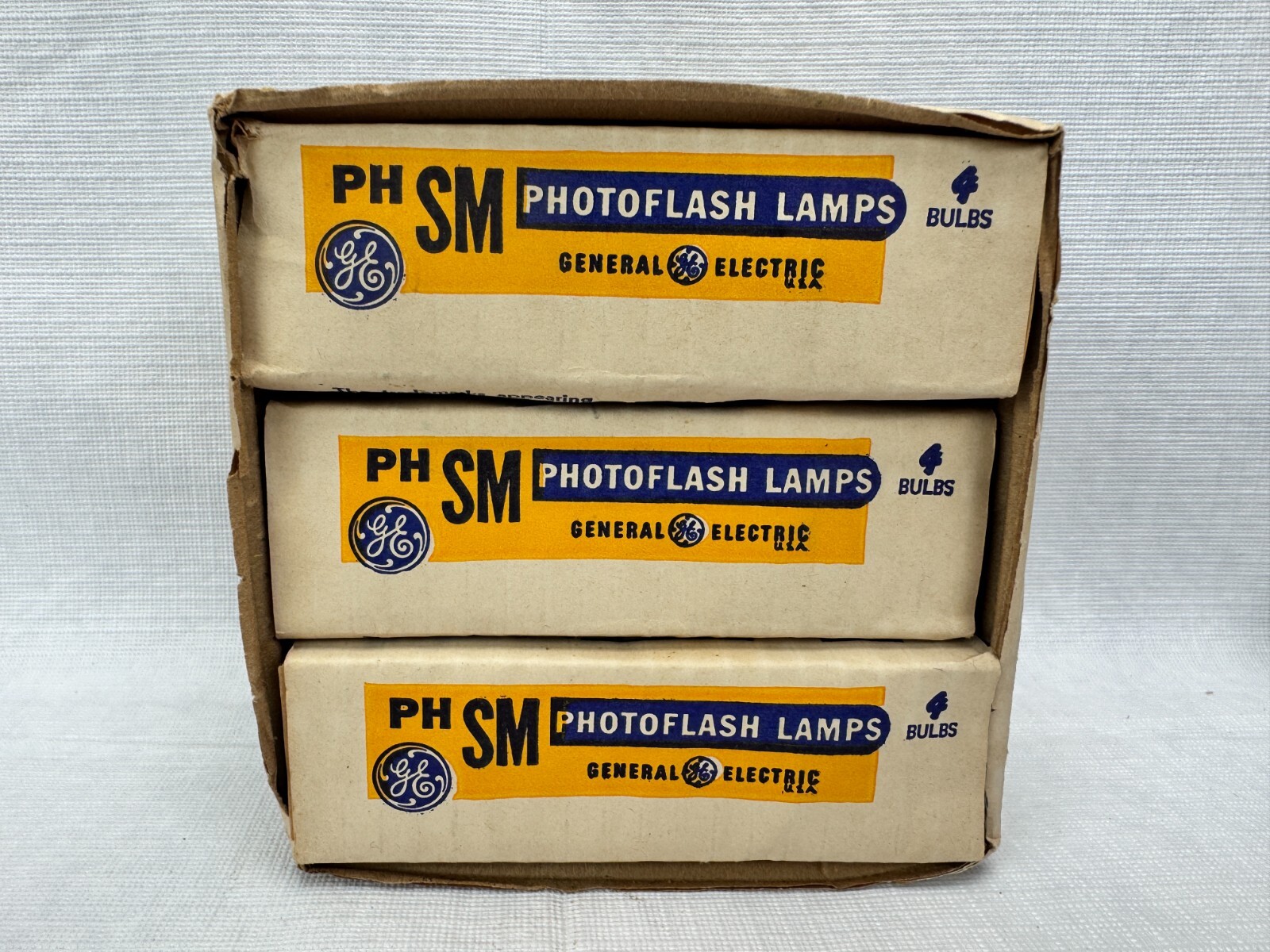 Vintage GE Photoflash Lamps PH SM Class F Bulbs Made in U.S.A. Pack of 12