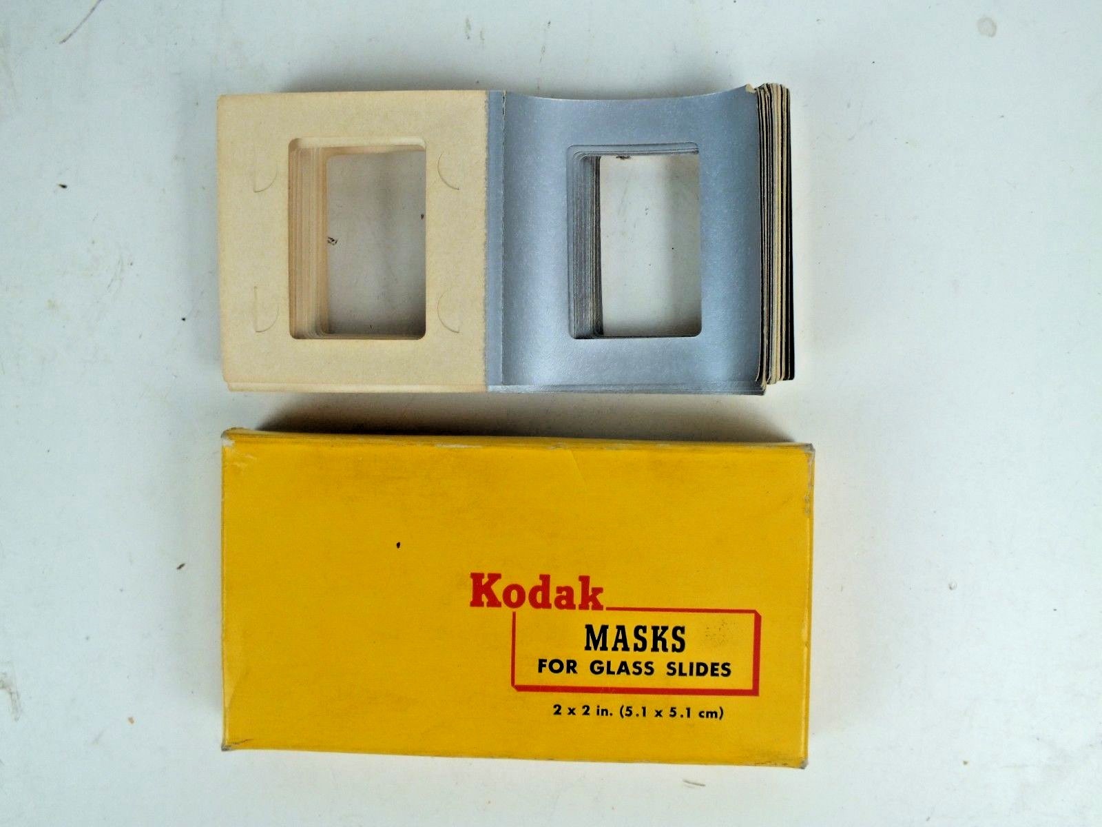 Vintage Kodak Masks for Glass Slides 2 X 2 Inch (5.1 X 5.1 cm) 50 Count, Size 13