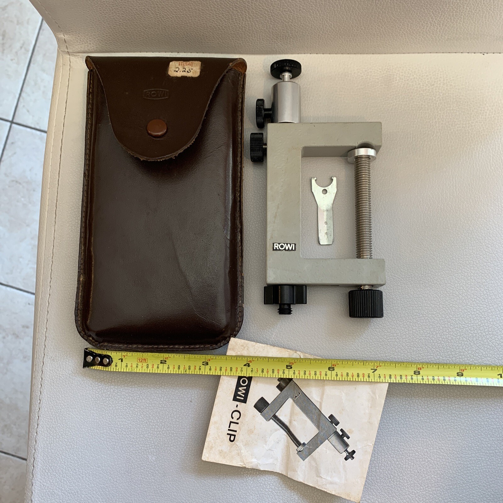 Vintage Camera Mount ROWI Clip with Leather Case Made in Germany