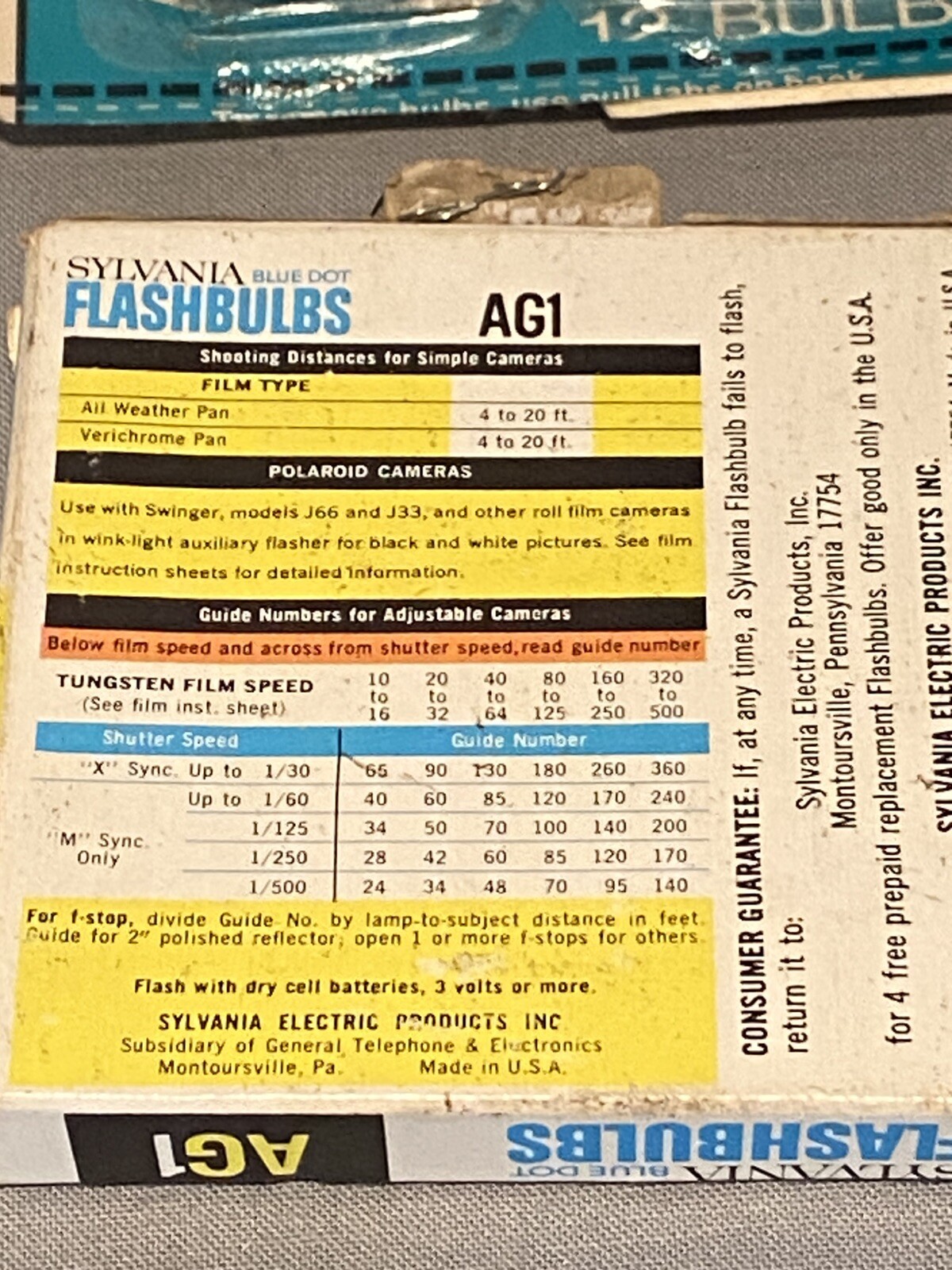 Vintage Sylvania Kmart Flashbulbs Blue Dot AG1B Lot of 4 Boxes 41 bulbs