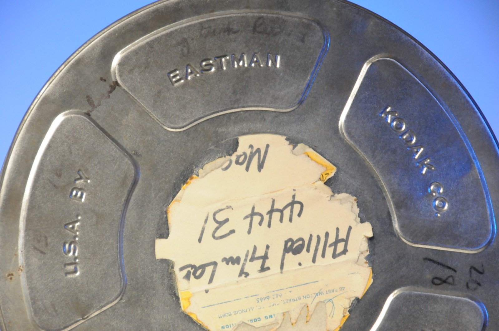 Vintage 16mm Film Reel Canister Eastman Kodak Made in USA Metal Wall Decor 11”