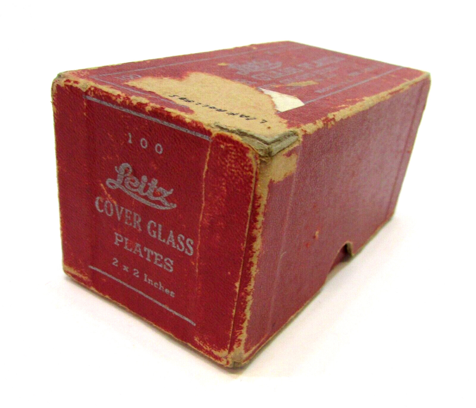 Empty Old 1900’s Leitz Cover Glass Plates Antique Red Cardboard Box Only NY USA