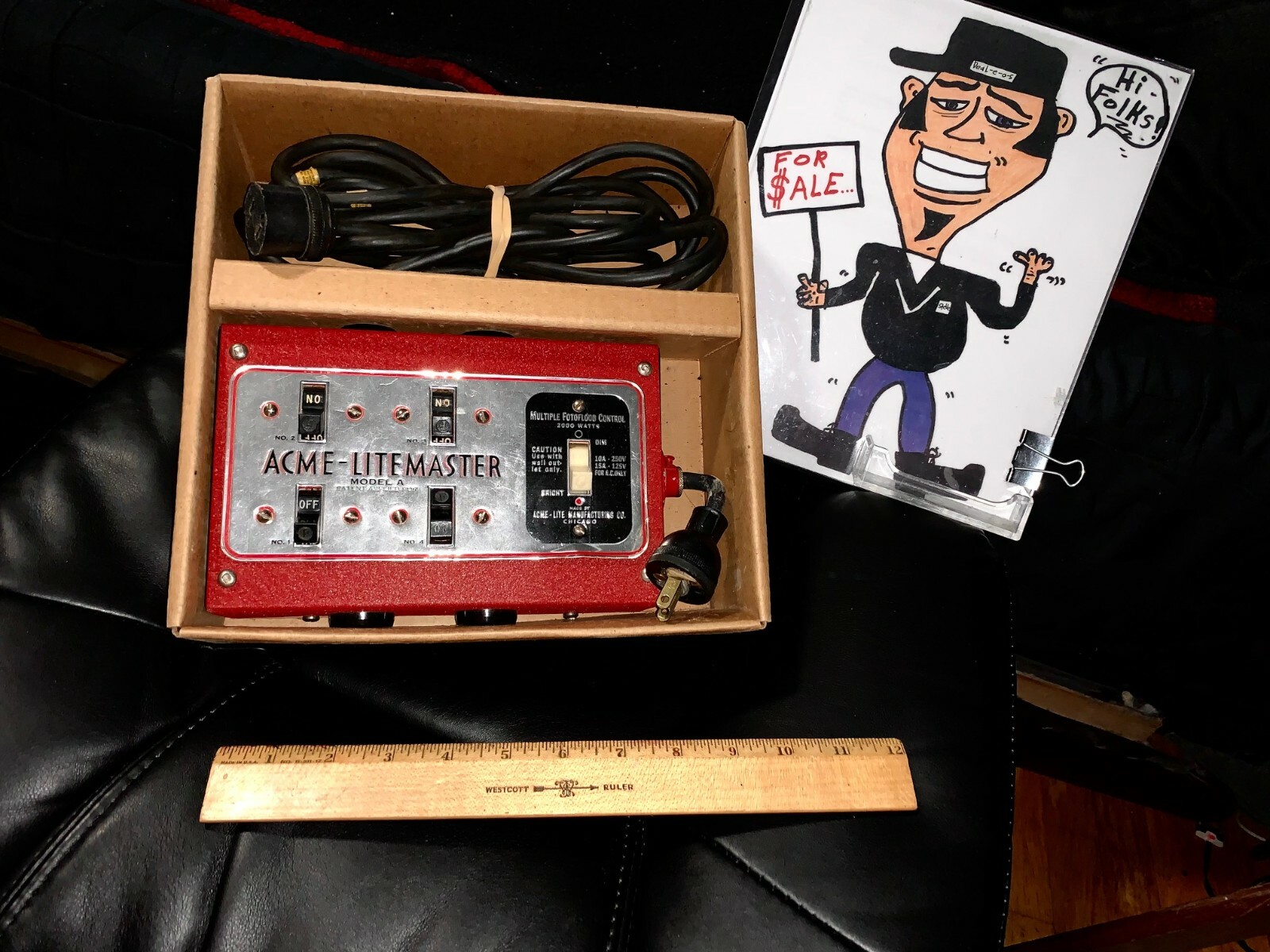 VINTAGE ACME Litemaster FotoFlood Control CHICAGO LIGHT FLASH Photography RARE