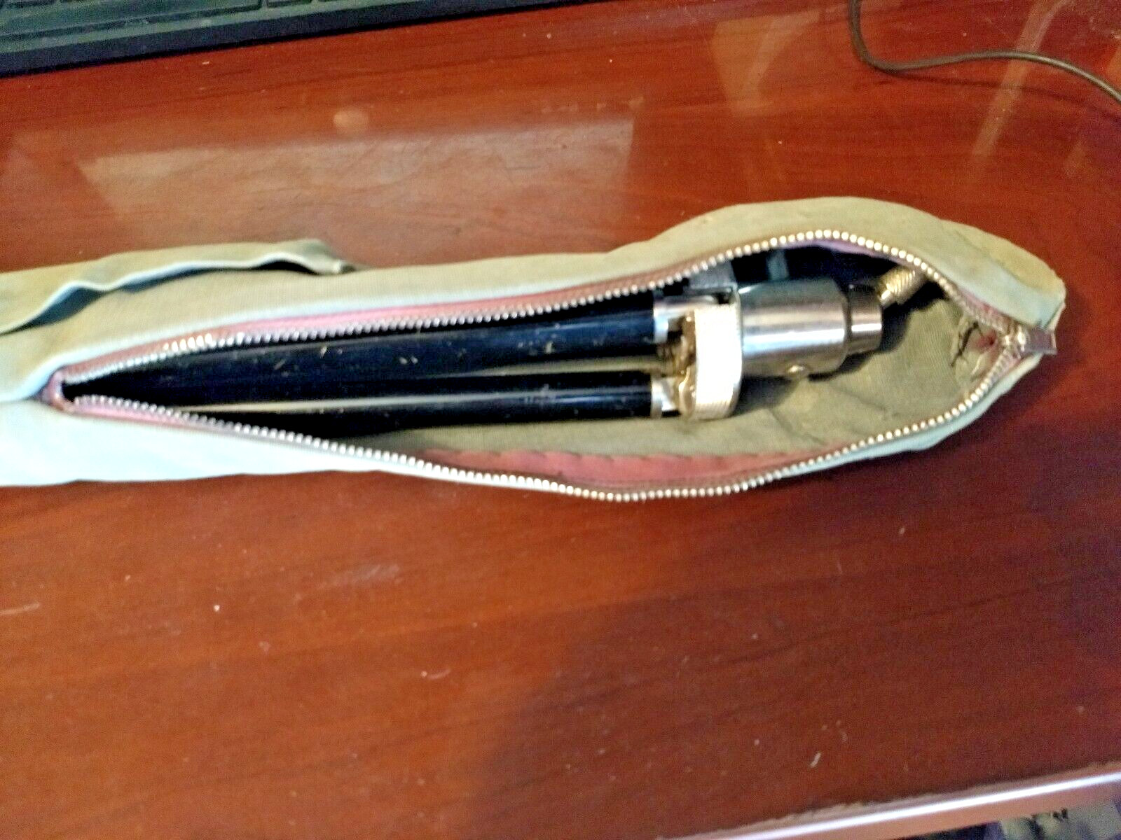 Vintage Lafayette Instrument Tripod With PanHead in Canvas Carry Bag made in USA