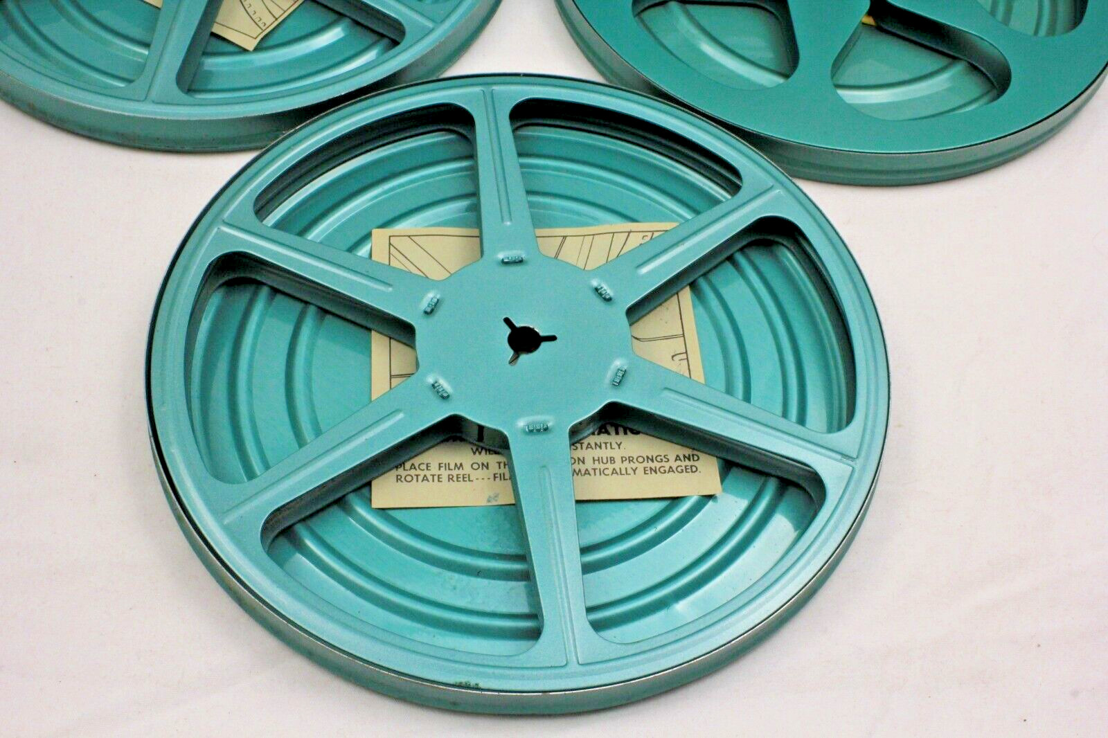 3 Reelane Thread-O-Matic Camera Film Reels Vintage Green 7”
