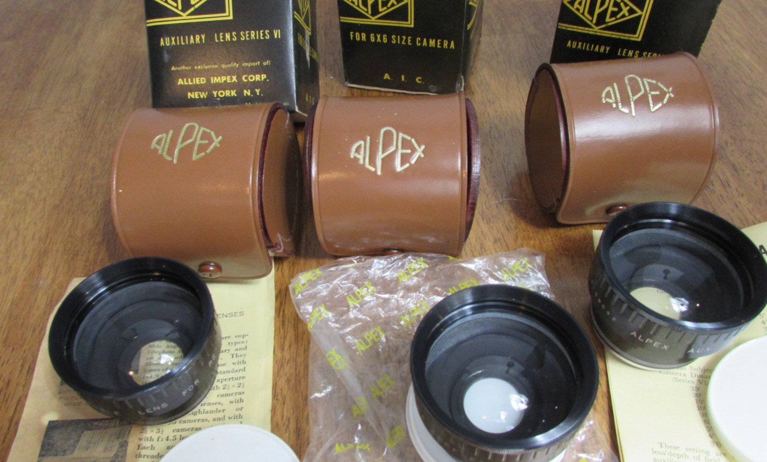 Vintage Camera Accessories Lot Lenses Parts Mixed Alpex Kaligar Kodak Vemar