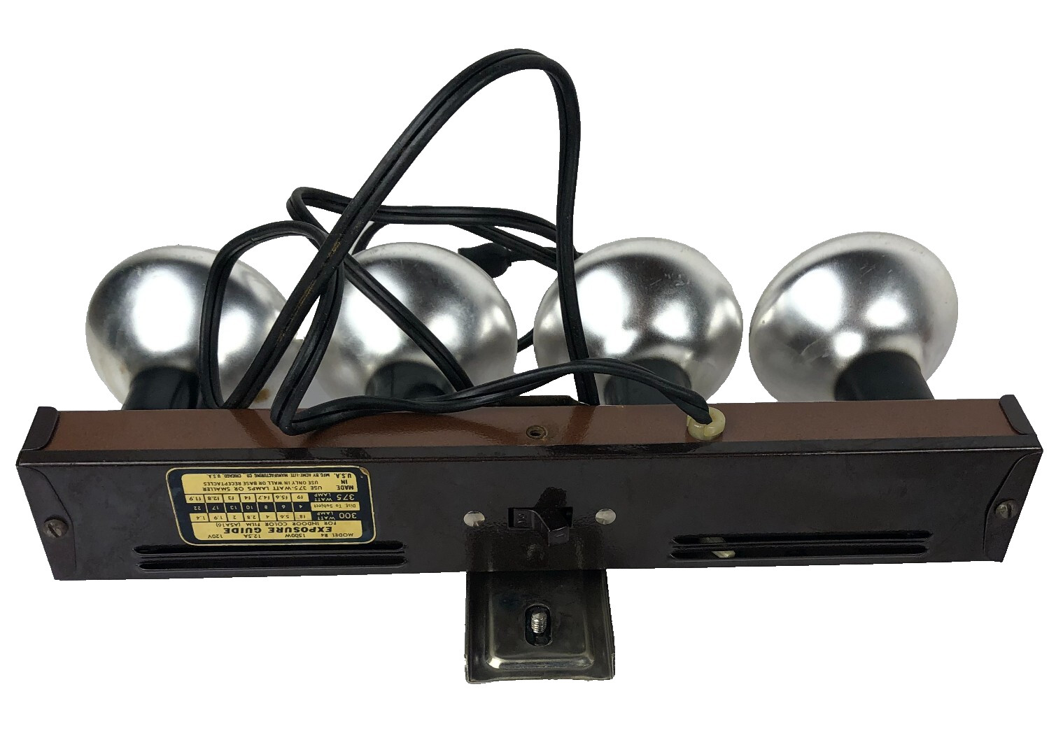 Vintage Acme Lite Mov-E-Lite Model R4 Movie Light 4 Bulb Lighting Bar with Case