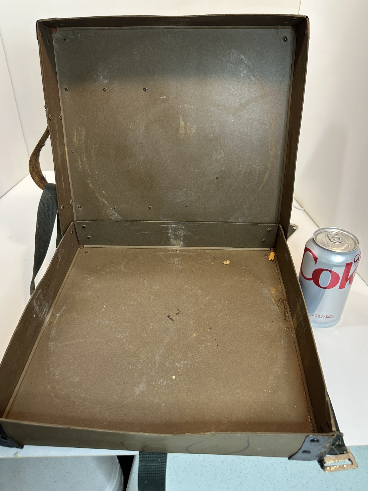 Vintage MCM 16mm Film Reel Fiberboard Shipping Box 13 1/2” X 13 1/2” w Film Can