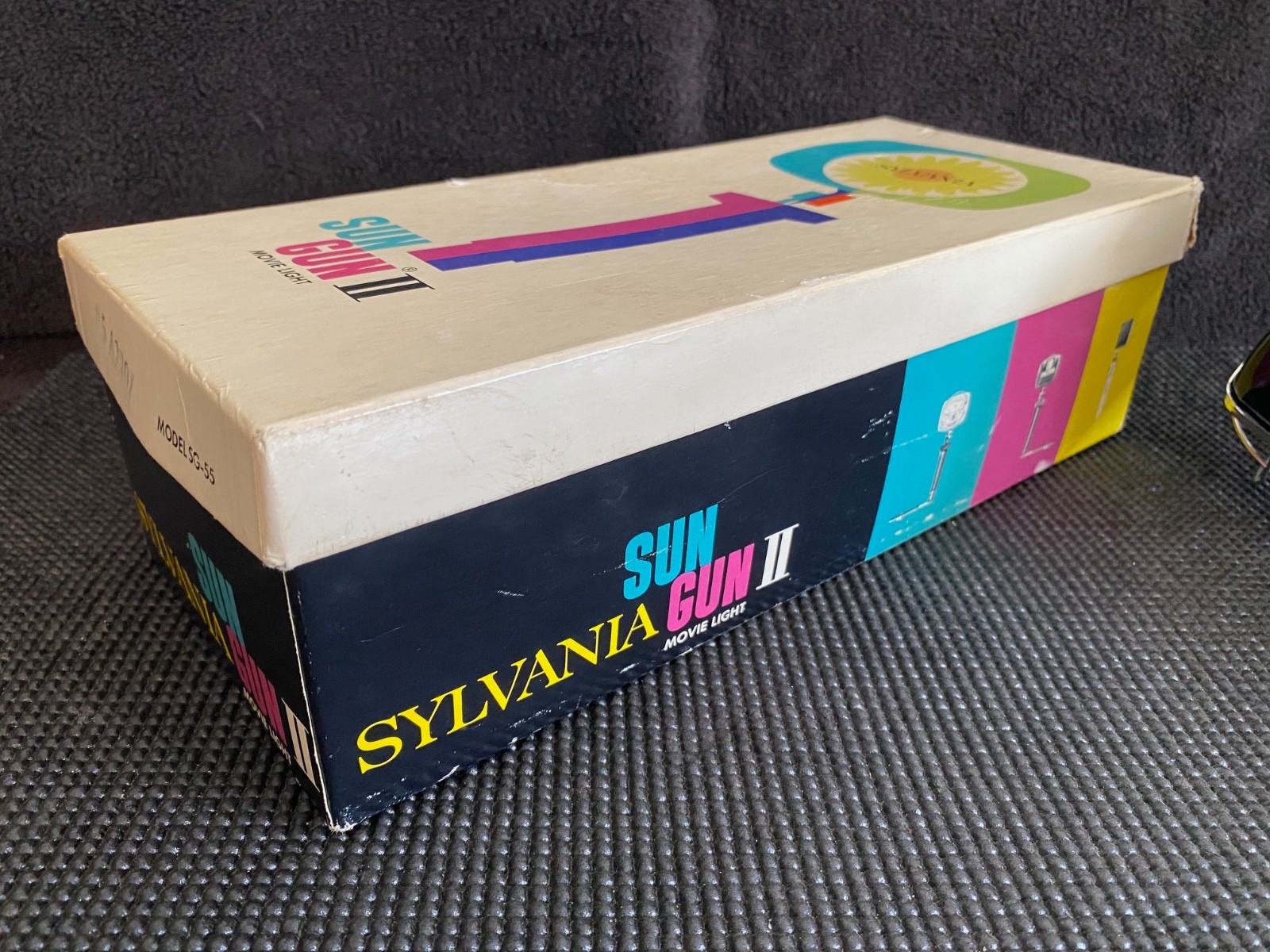 Vintage Sylvania SUN GUN II Movie Light MODEL SG-55 in Box w/ Instructions WORKS