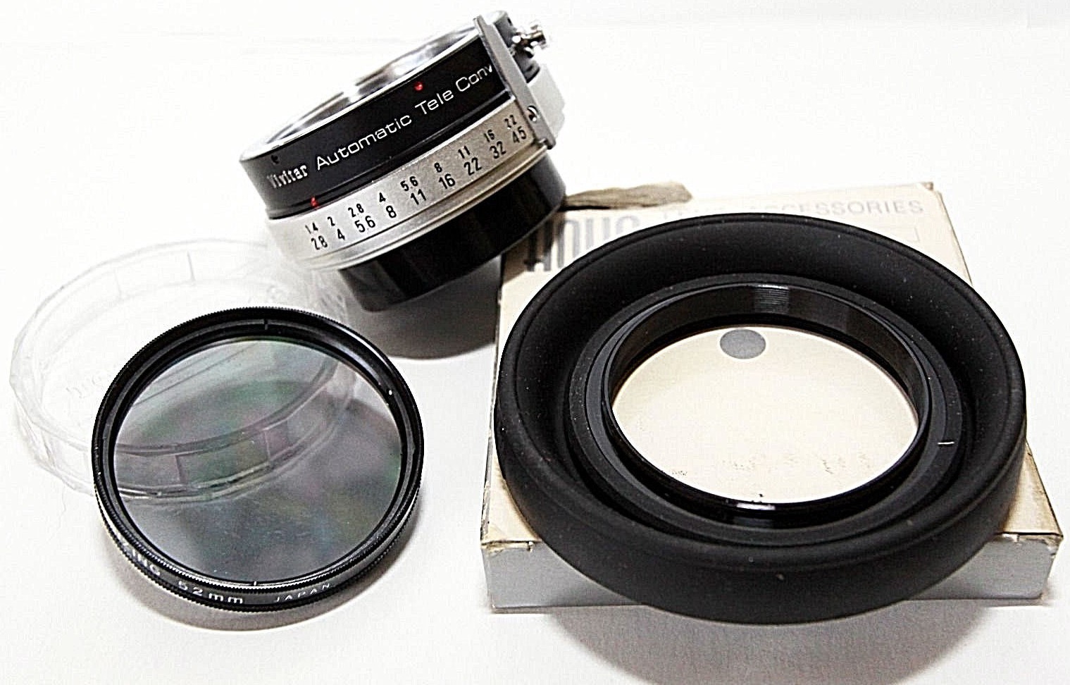 Film Camera Accessories 35MM 2X Teleconverter Lens Filter Hood MD Mount Vintage