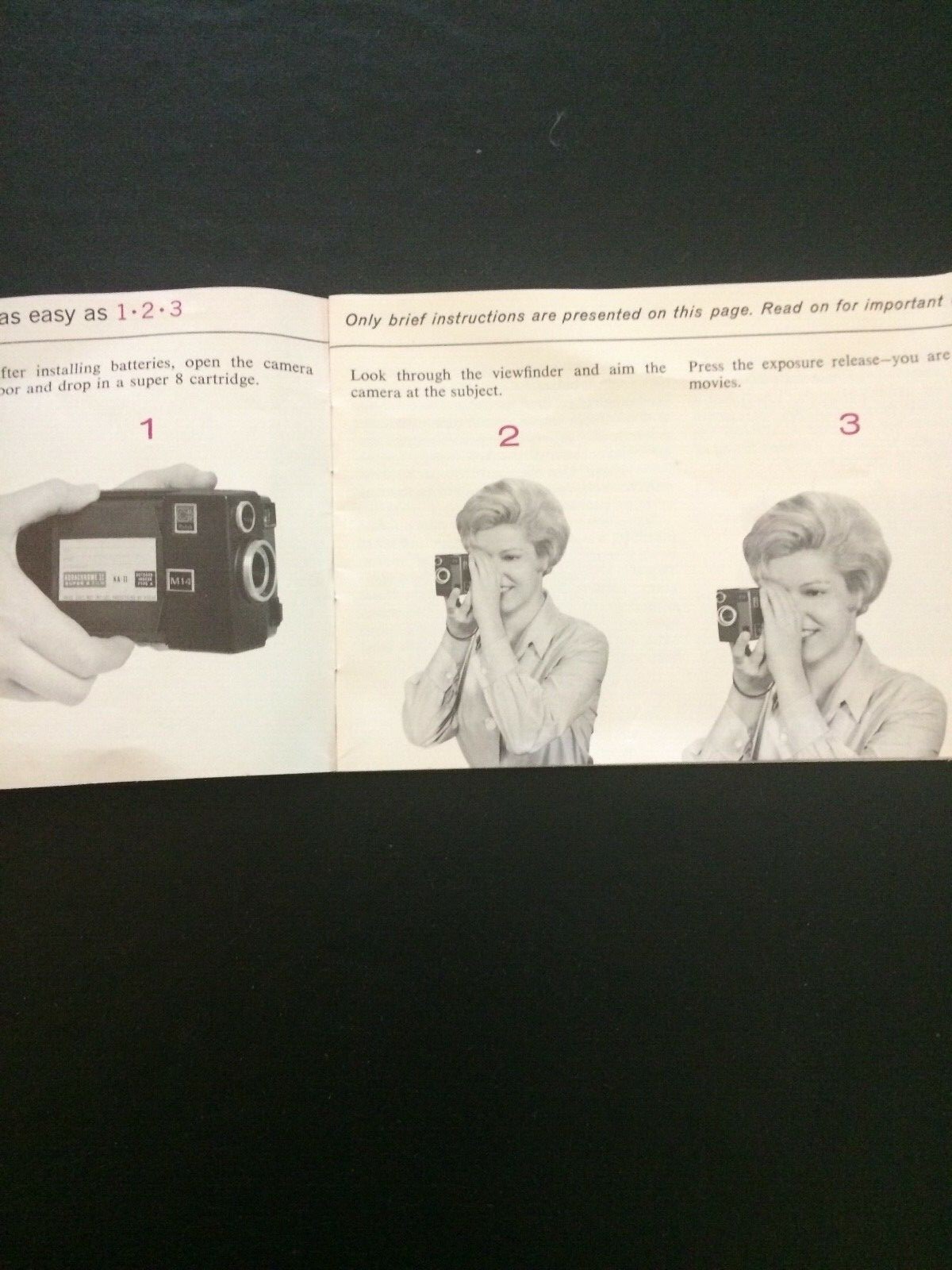 Kodak Instamatic Movie Camera Light Model 2 (D376) With Manual & Box – FREE SHIP