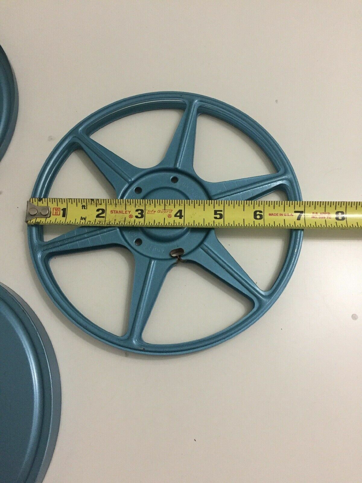 8 mm 400 ft Blue Metal Compco Corp Film Reel & Canister Ft. Myers Photo Supply