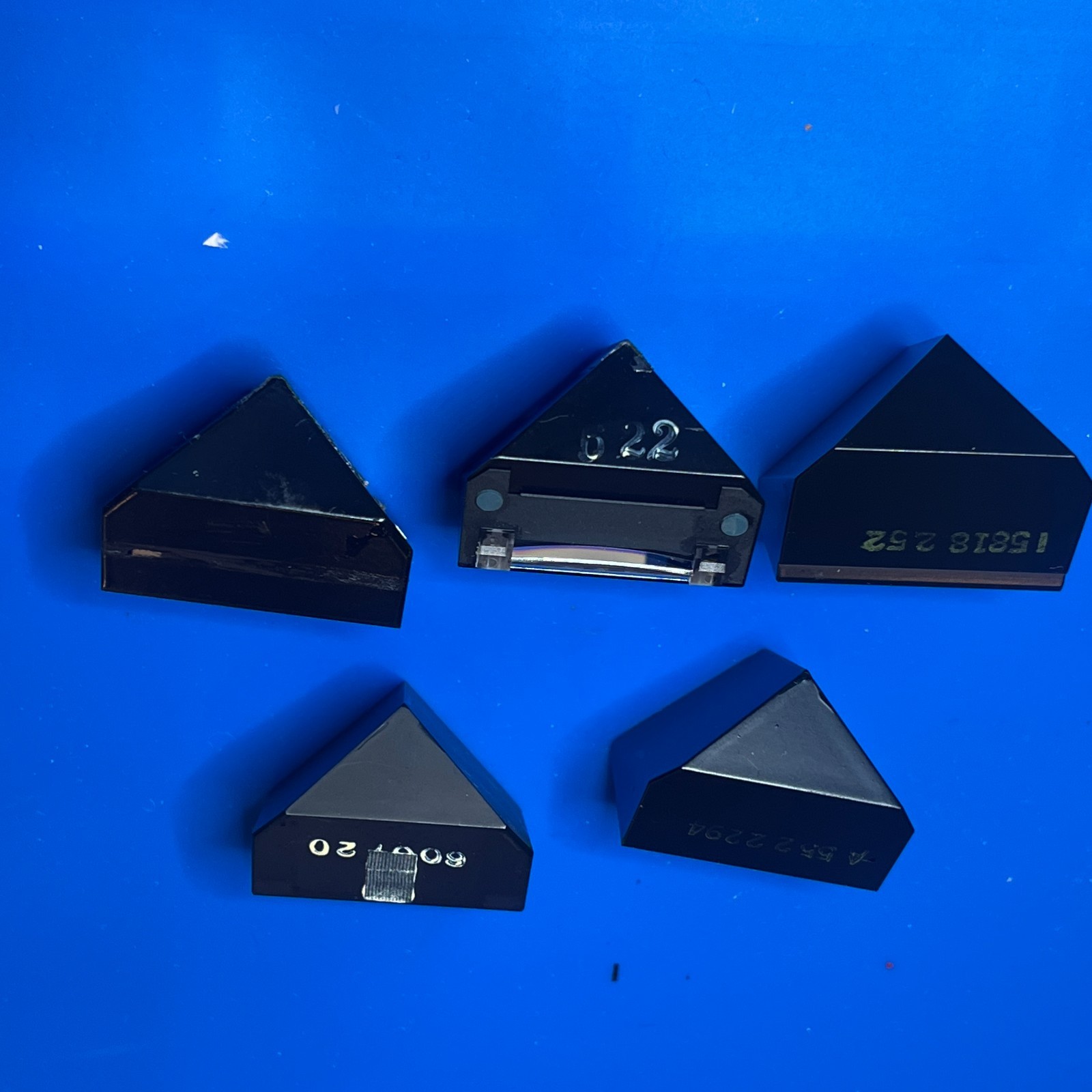Lot of 5 Vintage Optical Glass Pentaprisms Salvaged Camera Parts Art Science