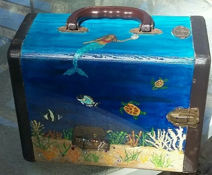 Vintage Barnett Jaffe Baja slide case/ Unique functional Art signed by artist